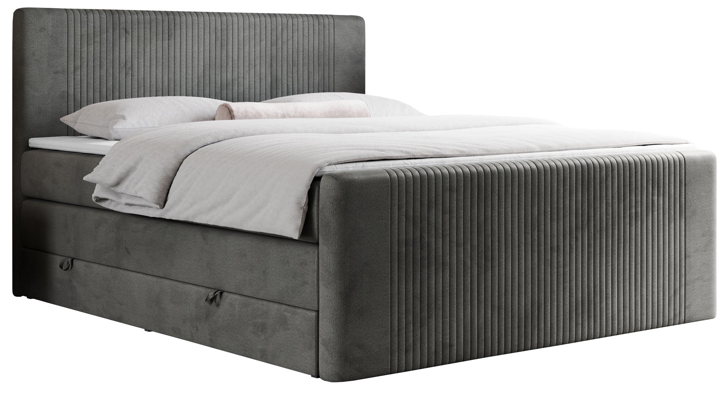 wohnli-moebel-suche-800000648971 Wohnli Möbelsuche - BOXSPRINGBETT KING DOREN 180/200 Dunkelgrau Velvet - H3