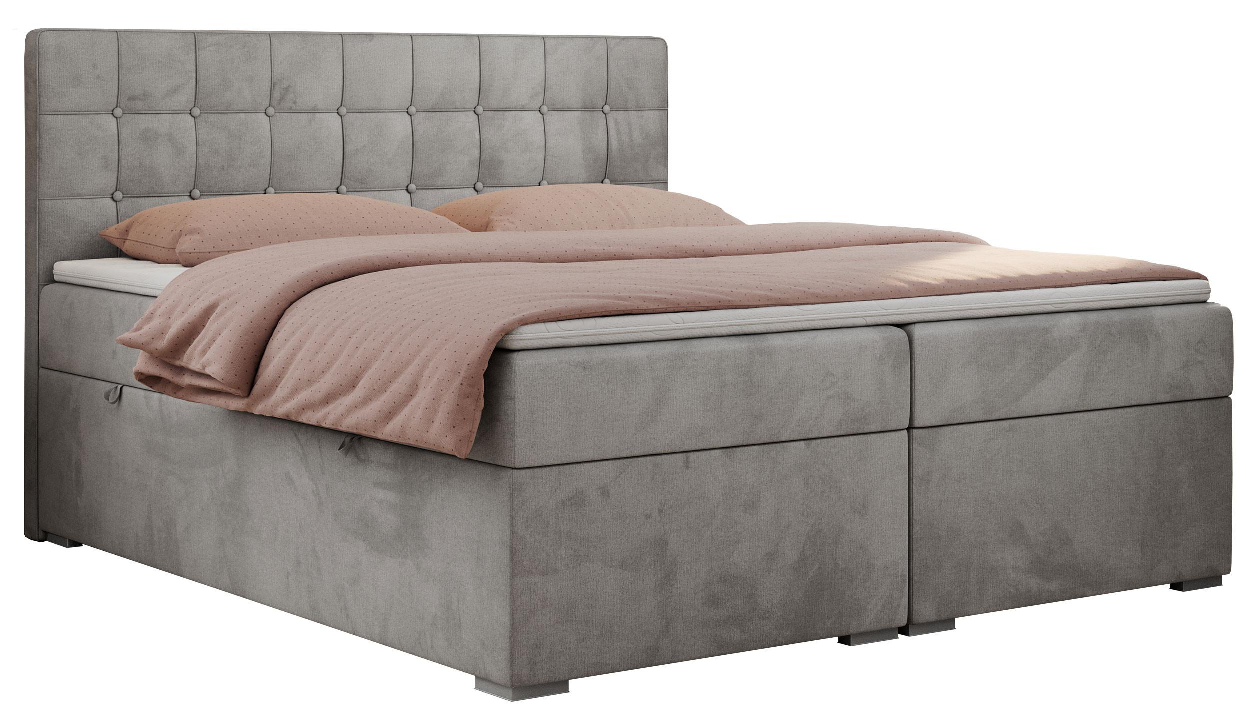 wohnli-moebel-suche-800000649010 Wohnli Möbelsuche - BOXBETT CARMEN 140/200 Hellgrau Velvet - H4