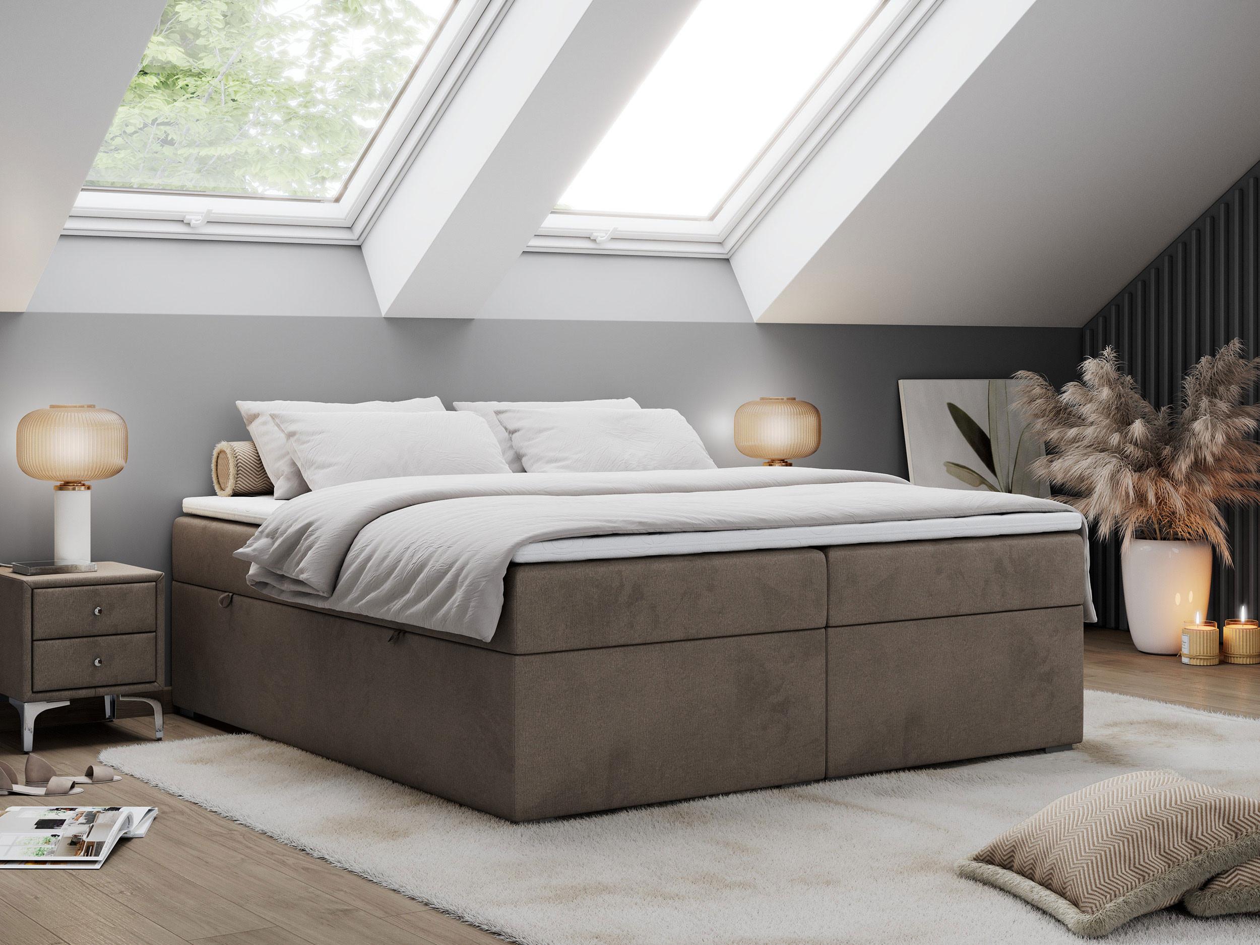 wohnli-moebel-suche-800000649118-1 BOXBETT BESS 120/200 Braun Velvet - H3 Textil MKS Möbel > Betten > Boxspringbetten Braun