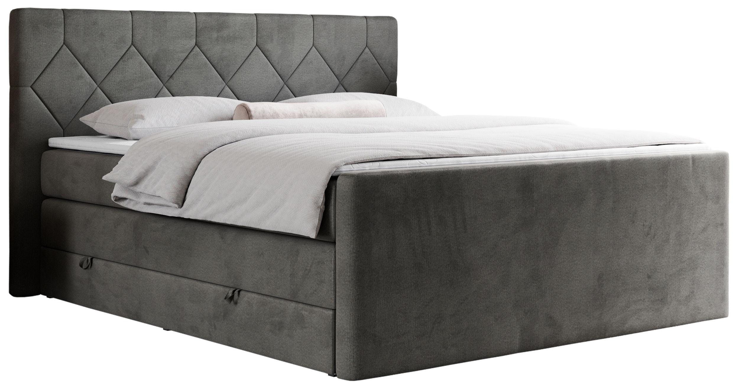 wohnli-moebel-suche-800000649239 Wohnli Möbelsuche - BOXSPRINGBETT KING EIGAR 120/200 Dunkelgrau Velvet - H4