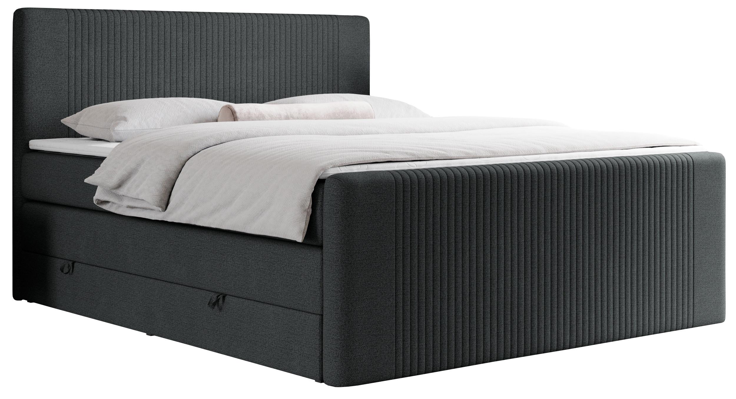 wohnli-moebel-suche-800000649282 Wohnli Möbelsuche - BOXSPRINGBETT KING DOREN 200/200 Dunkelgrau Struktur - H4