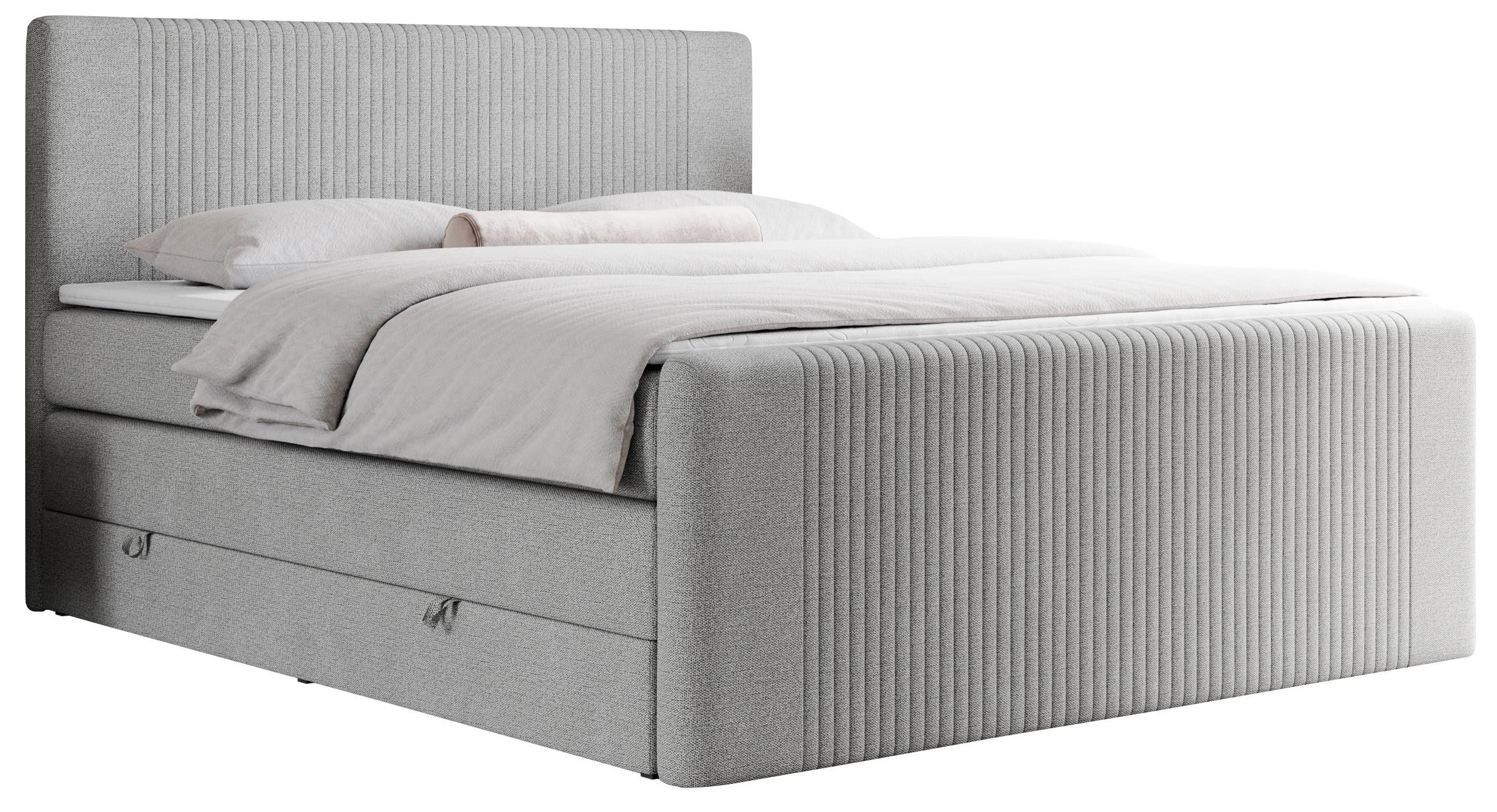 wohnli-moebel-suche-800000649322 Wohnli Möbelsuche - BOXSPRINGBETT KING DOREN 160/200 Hellgrau Struktur - H4