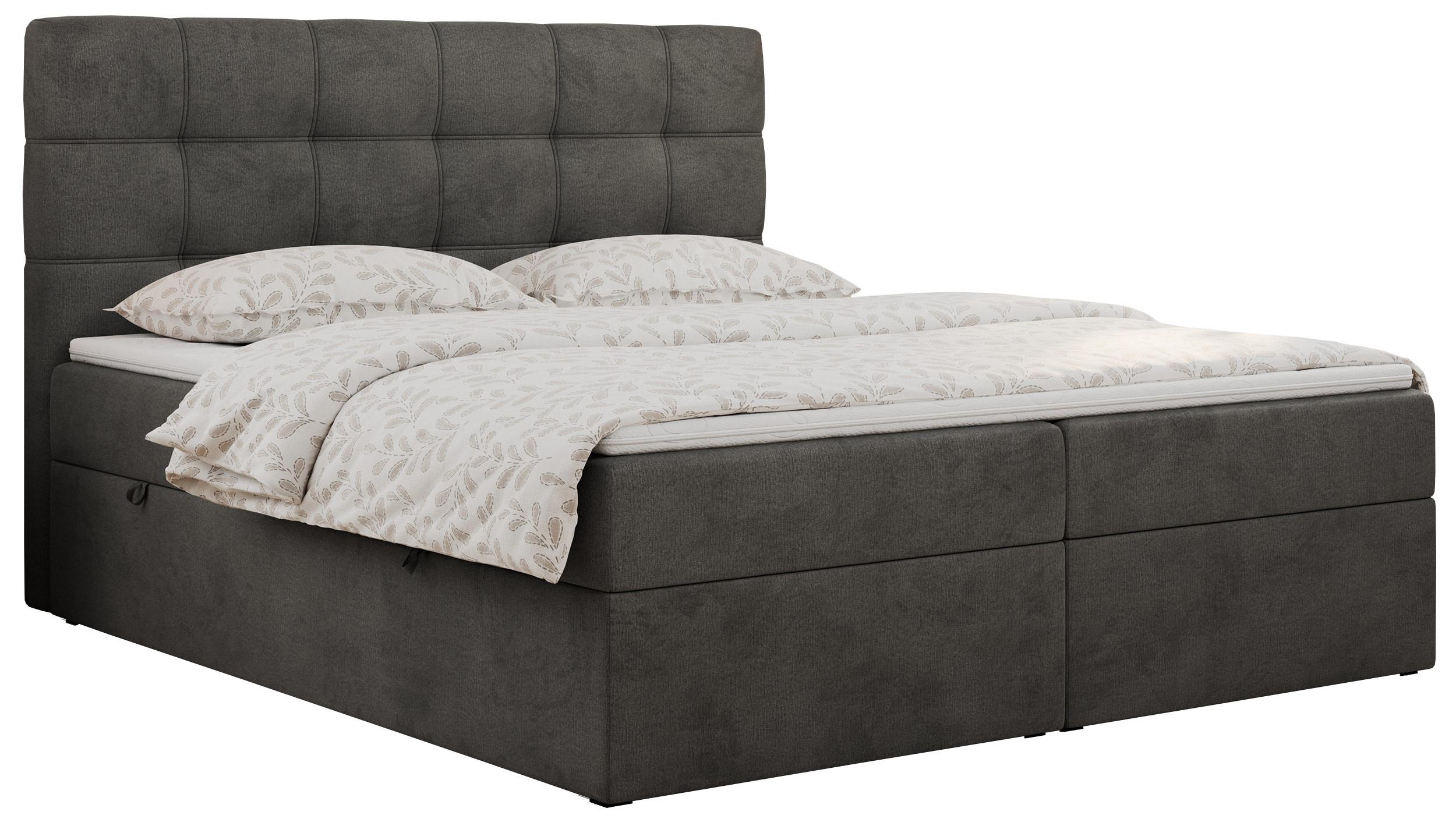 Wohnli Möbelsuche - BOXBETT ERNI 120/200 - Dunkelgrau Velvet - H3