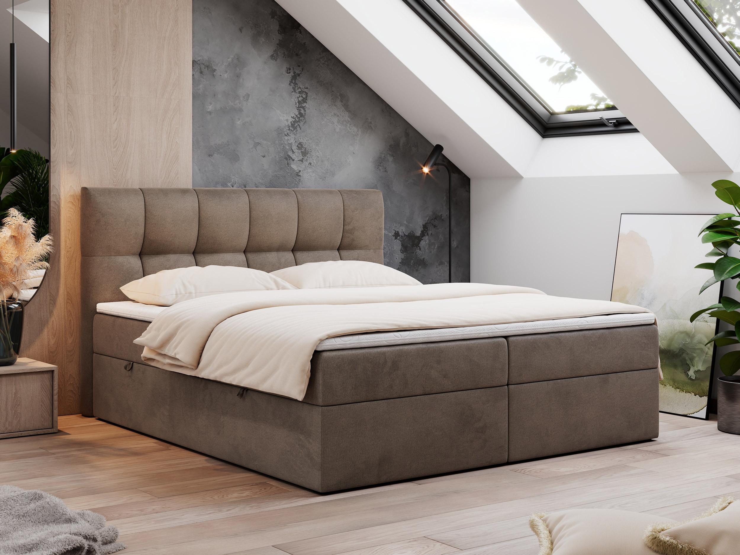 wohnli-moebel-suche-800000649695-1 BOXBETT RICO 140/200 Braun Velvet - H4 Textil MKS Möbel > Betten > Boxspringbetten Braun