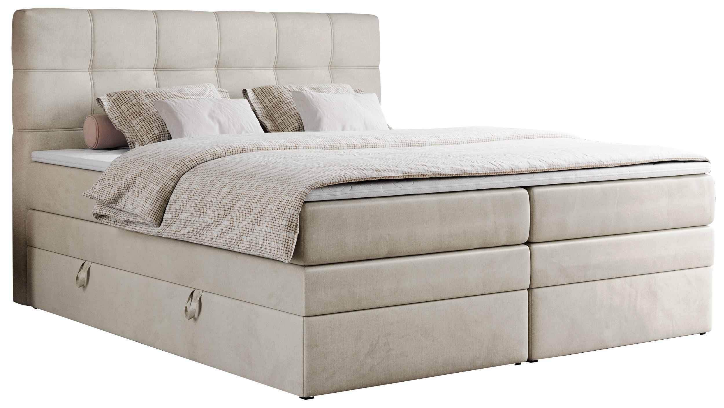 Wohnli Möbelsuche - BOXSPRINGBETT ERNI KING 180/200 Beige Velvet - H4