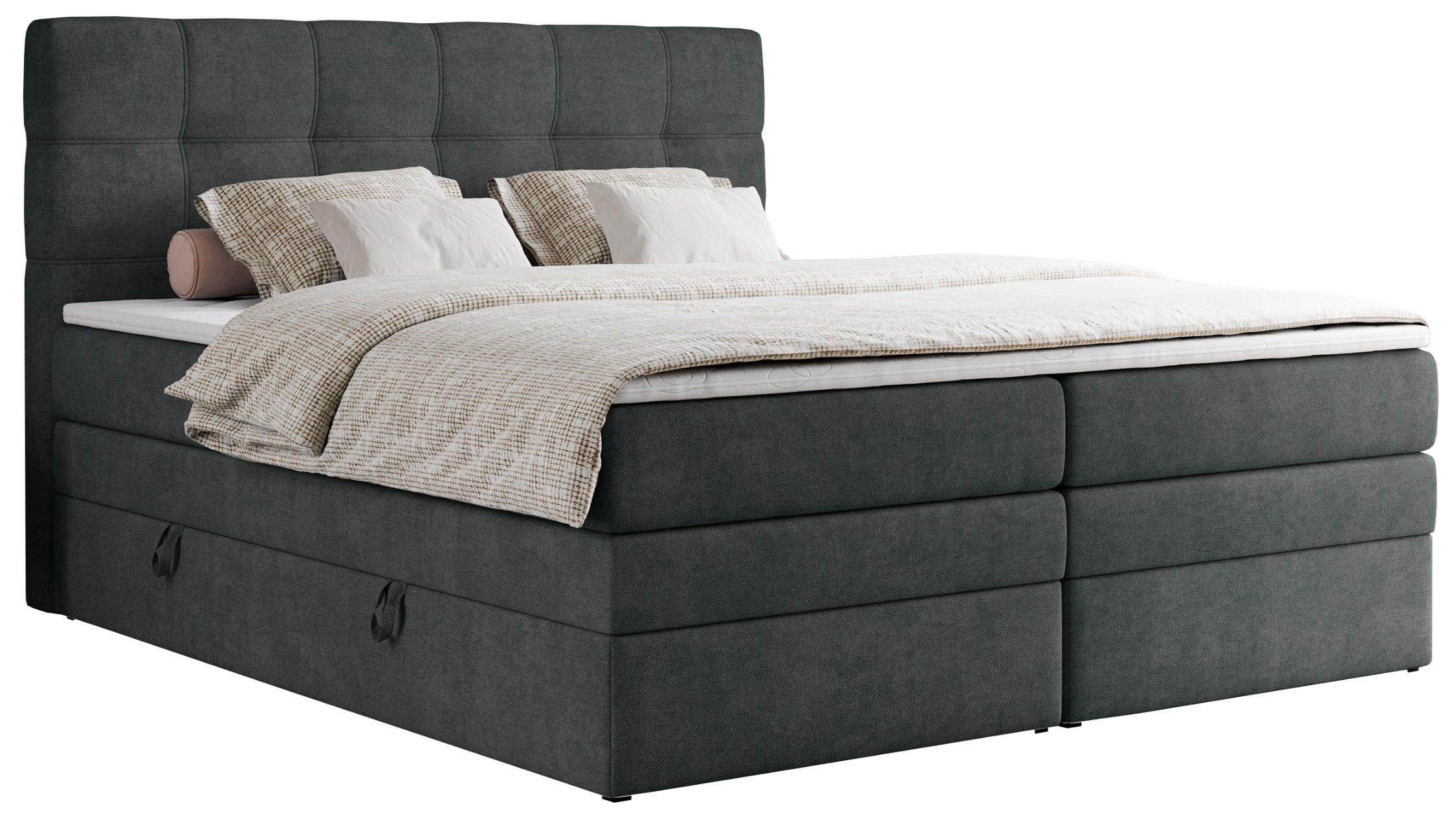 wohnli-moebel-suche-800000649765 Wohnli Möbelsuche - BOXSPRINGBETT ERNI KING 140/200 Dunkelgrau Struktur - H4