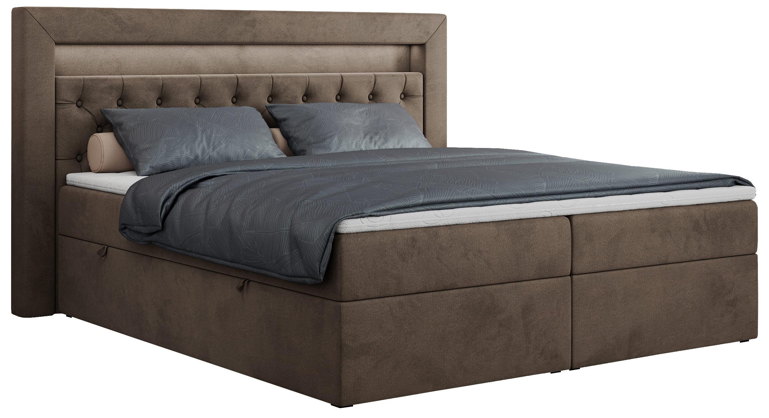 wohnli-moebel-suche-800000649767 Wohnli Möbelsuche - BOXBETT GOLD-6 LED 160/200 Braun Velvet - H4