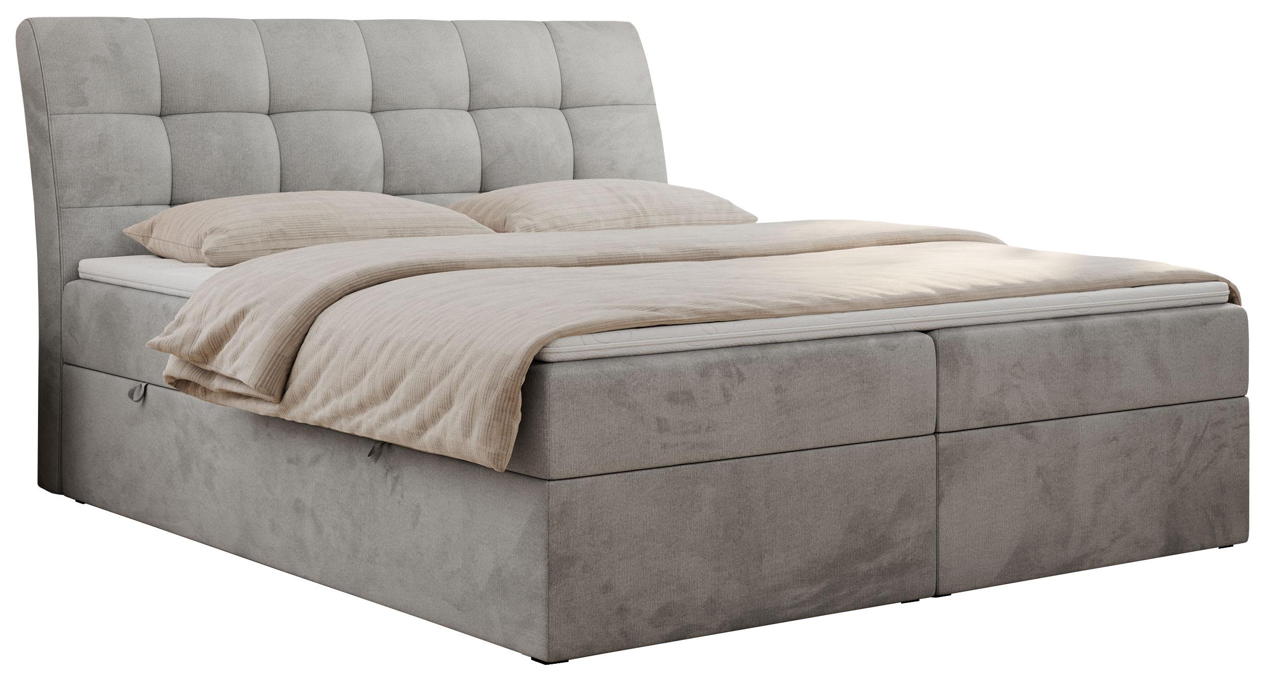 wohnli-moebel-suche-800000649800 Wohnli Möbelsuche - BOXBETT DIEGOS 140/200 Hellgrau Velvet - H3