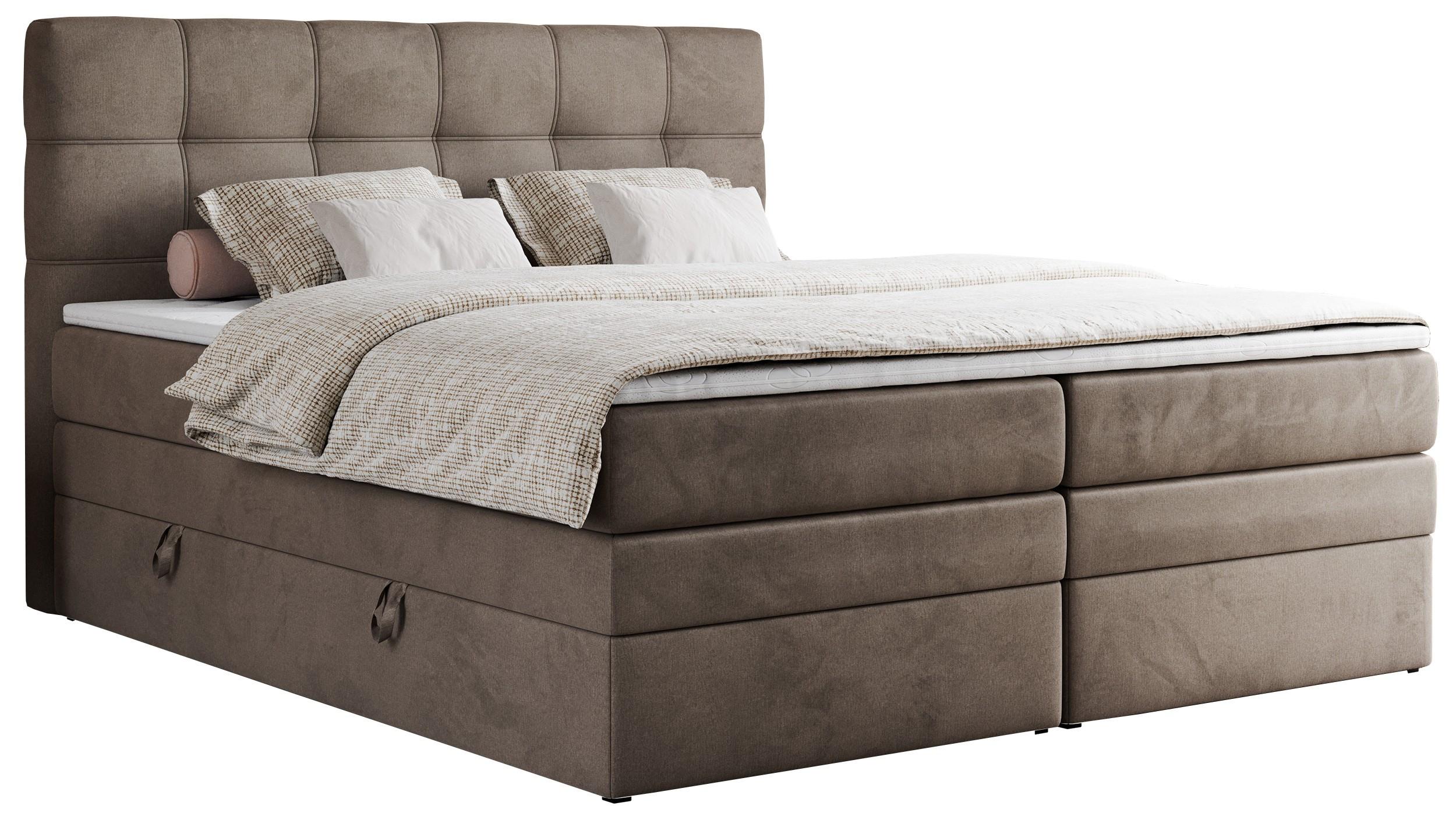 Wohnli Möbelsuche - BOXSPRINGBETT ERNI KING 180/200 Braun Velvet - H4