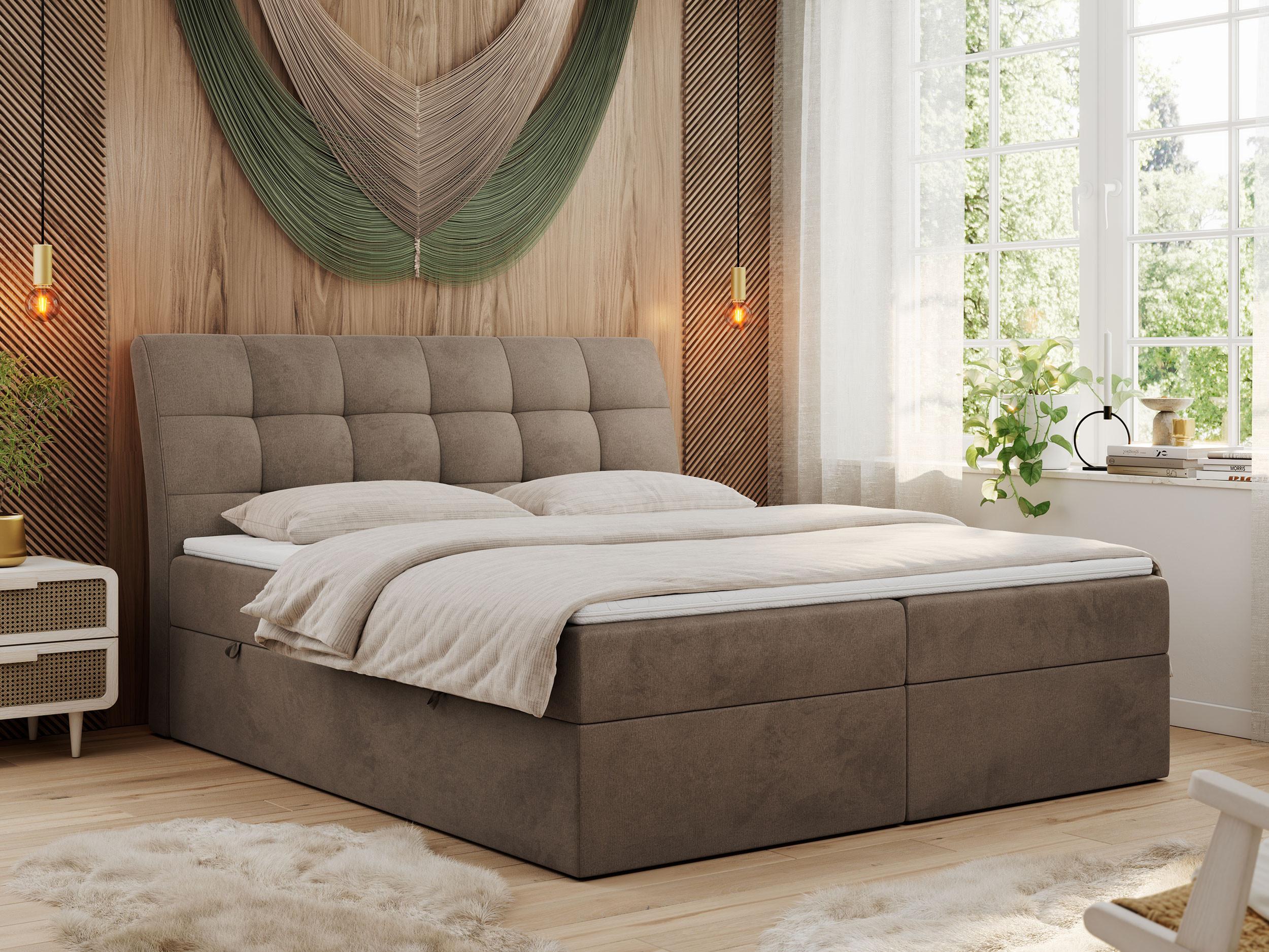 BOXBETT DIEGOS 200/200 Braun Velvet - H3 Textil MKS Möbel > Betten > Boxspringbetten Braun