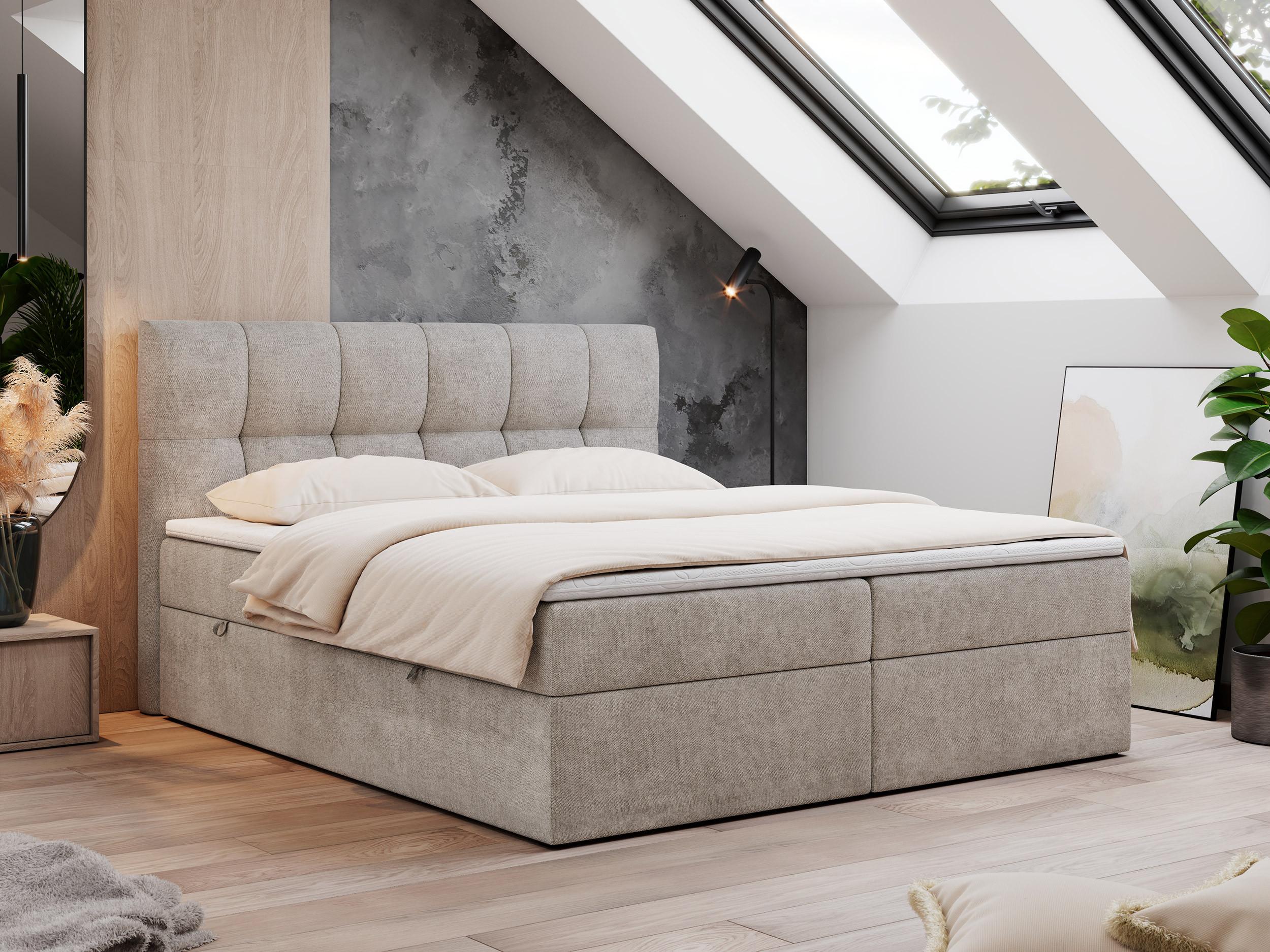 wohnli-moebel-suche-800000649954-1 BOXBETT RICO 140/200 Beige Struktur - H4 Textil MKS Möbel > Betten > Boxspringbetten Beige