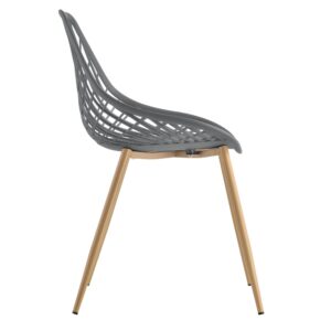 DESIGNSTUHL-SET 2 TLG. Warschau Kunststoff, Metall [en.casa] Möbel > Sessel > Polstersessel Grau