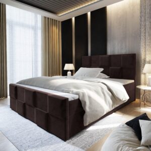 wohnli-moebel-suche-800000650854-1 BOXBETT MONA 160x200 cm mit Matratze und Topper - Braun Holz MASSENO Möbel > Betten > Boxspringbetten Braun
