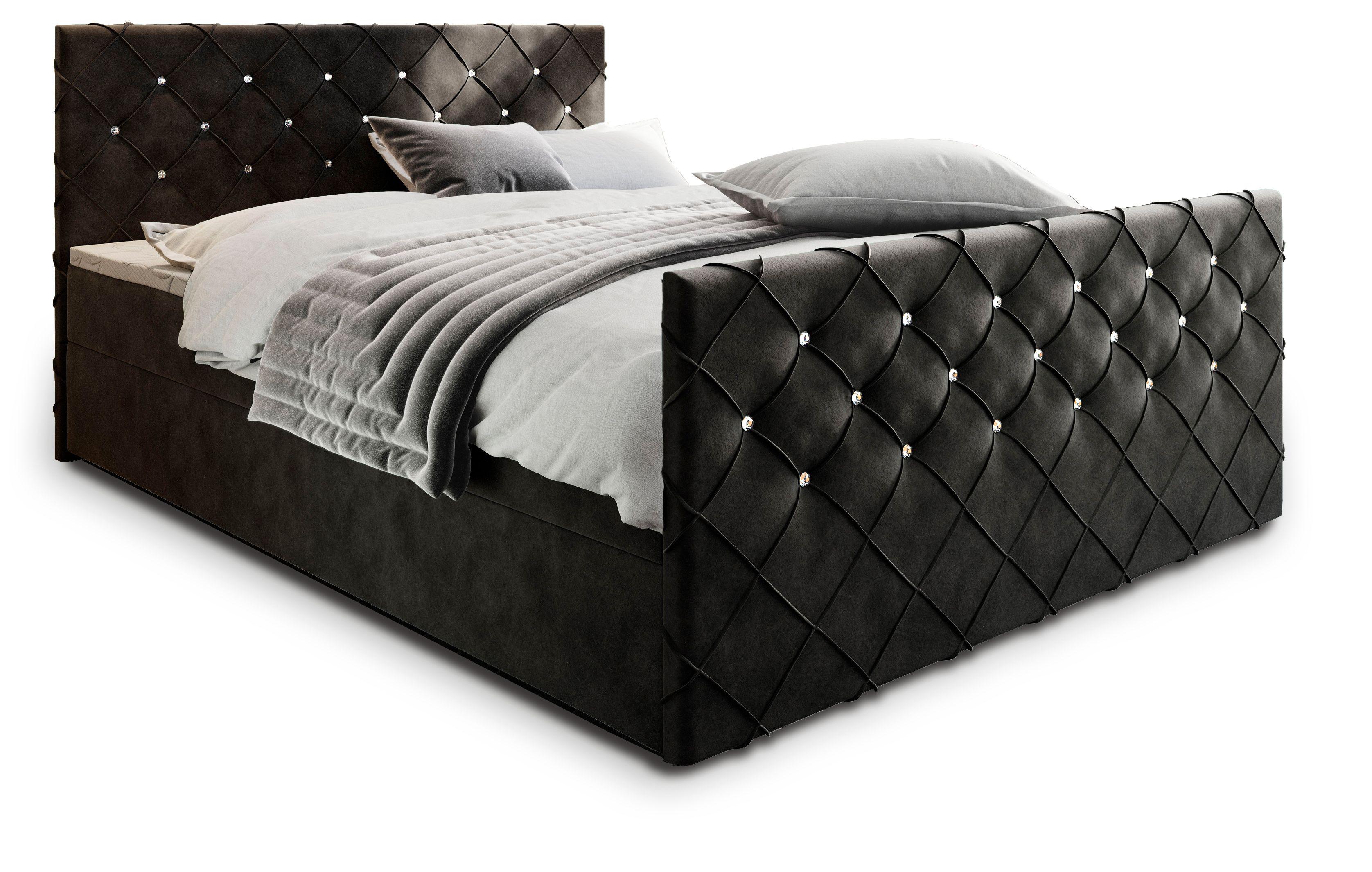 wohnli-moebel-suche-800000651022 Wohnli Möbelsuche - BOXBETT MANDI 140x200 cm mit Matratze und Topper - Schwarz