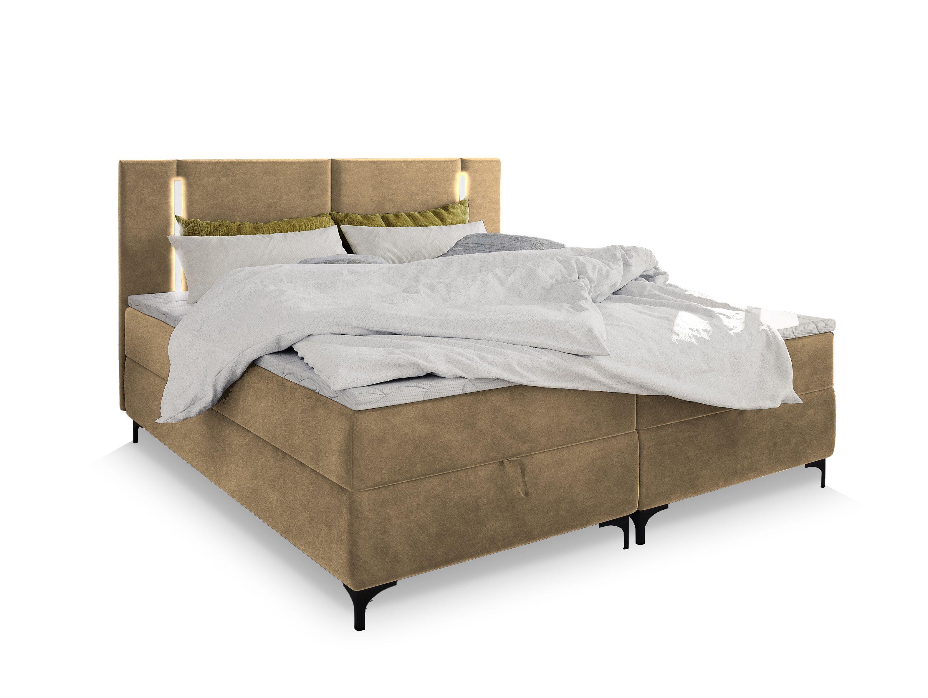Wohnli Möbelsuche - BOXBETT ALBA 160x200 cm mit Matratze und Topper - Beige