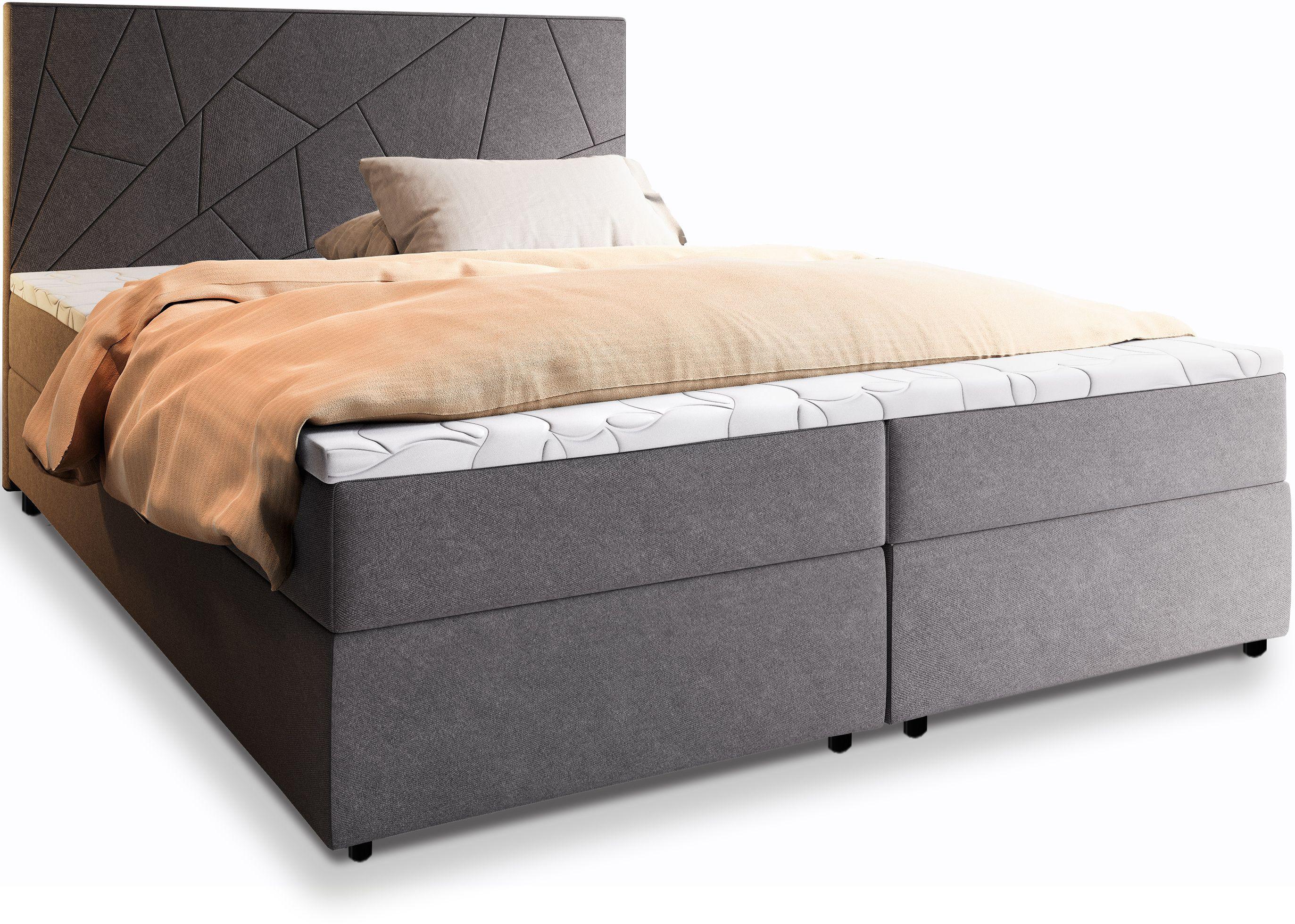 wohnli-moebel-suche-800000651091 Wohnli Möbelsuche - BOXBETT MADO 140x200 cm mit Matratze und Topper - Dunkelgrau
