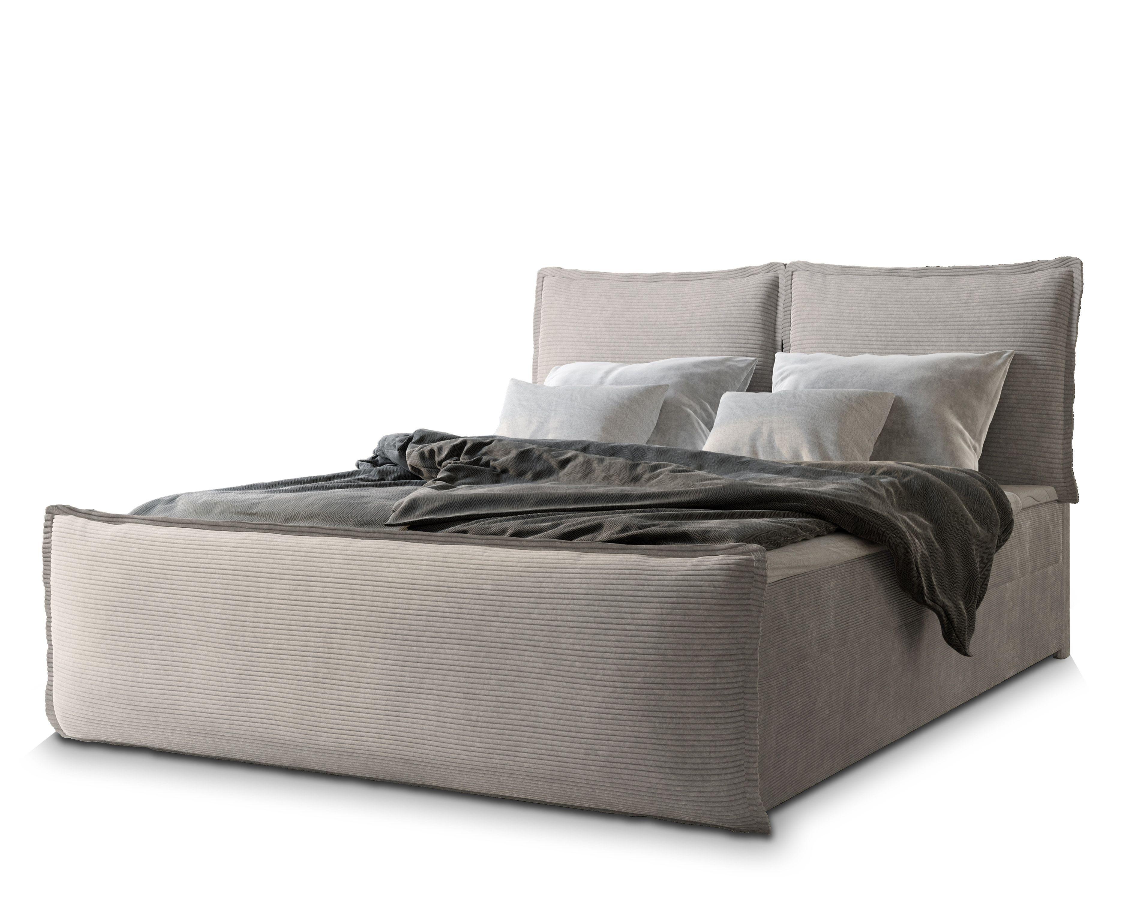 Wohnli Möbelsuche - BOXBETT MONTA 160x200 cm mit Matratze und Topper - Beige