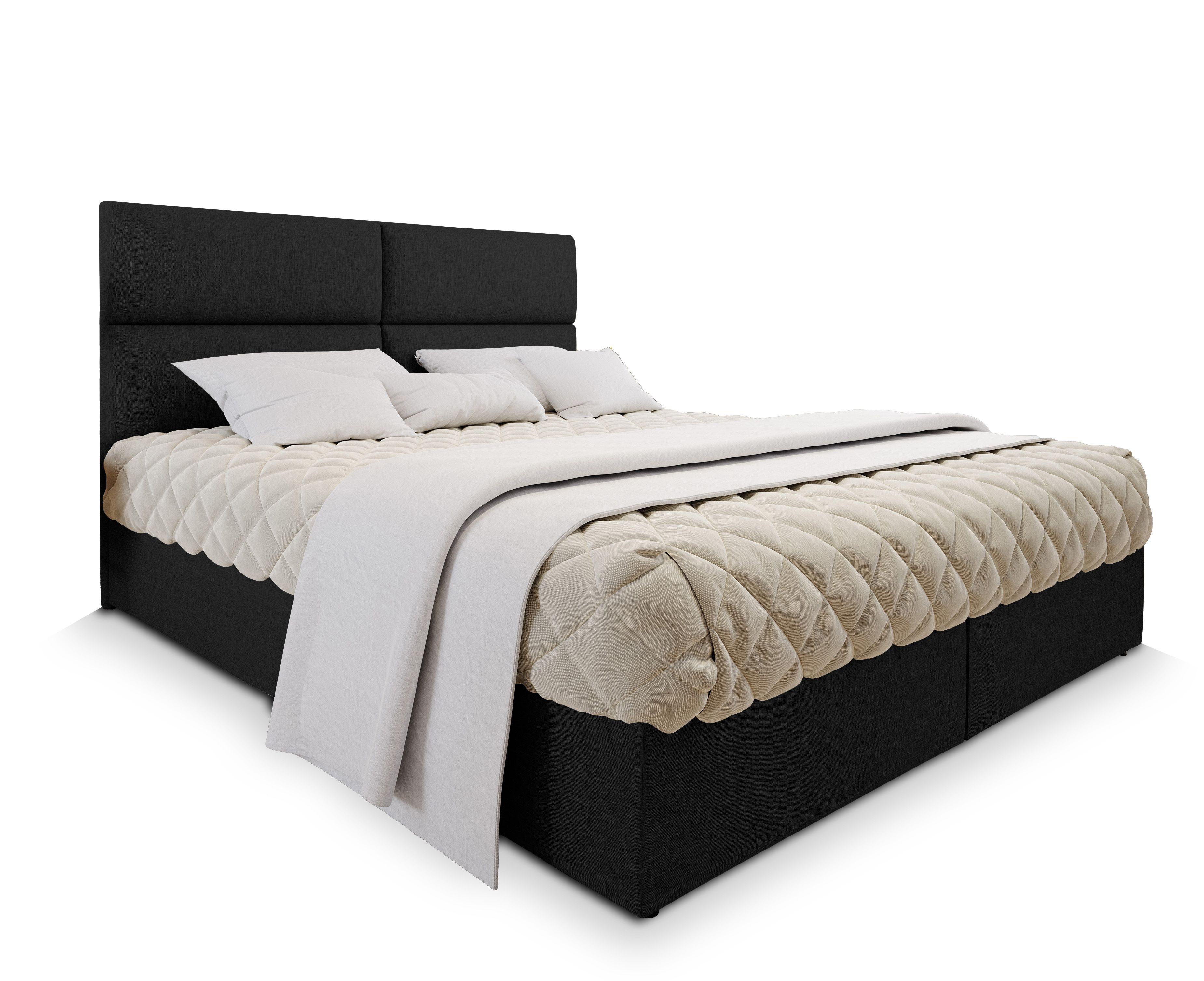 wohnli-moebel-suche-800000651135 Wohnli Möbelsuche - BOXBETT LONIS 180x200 cm mit Matratze und Topper - Schwarz