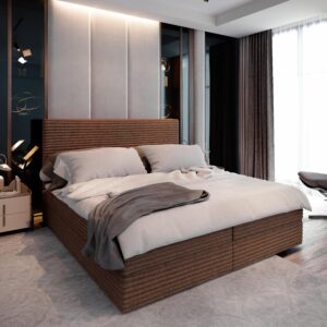 wohnli-moebel-suche-800000651159-1 BOXBETT PISA 160x200 cm mit Matratze und Topper - Braun Holz MASSENO Möbel > Betten > Boxspringbetten Braun