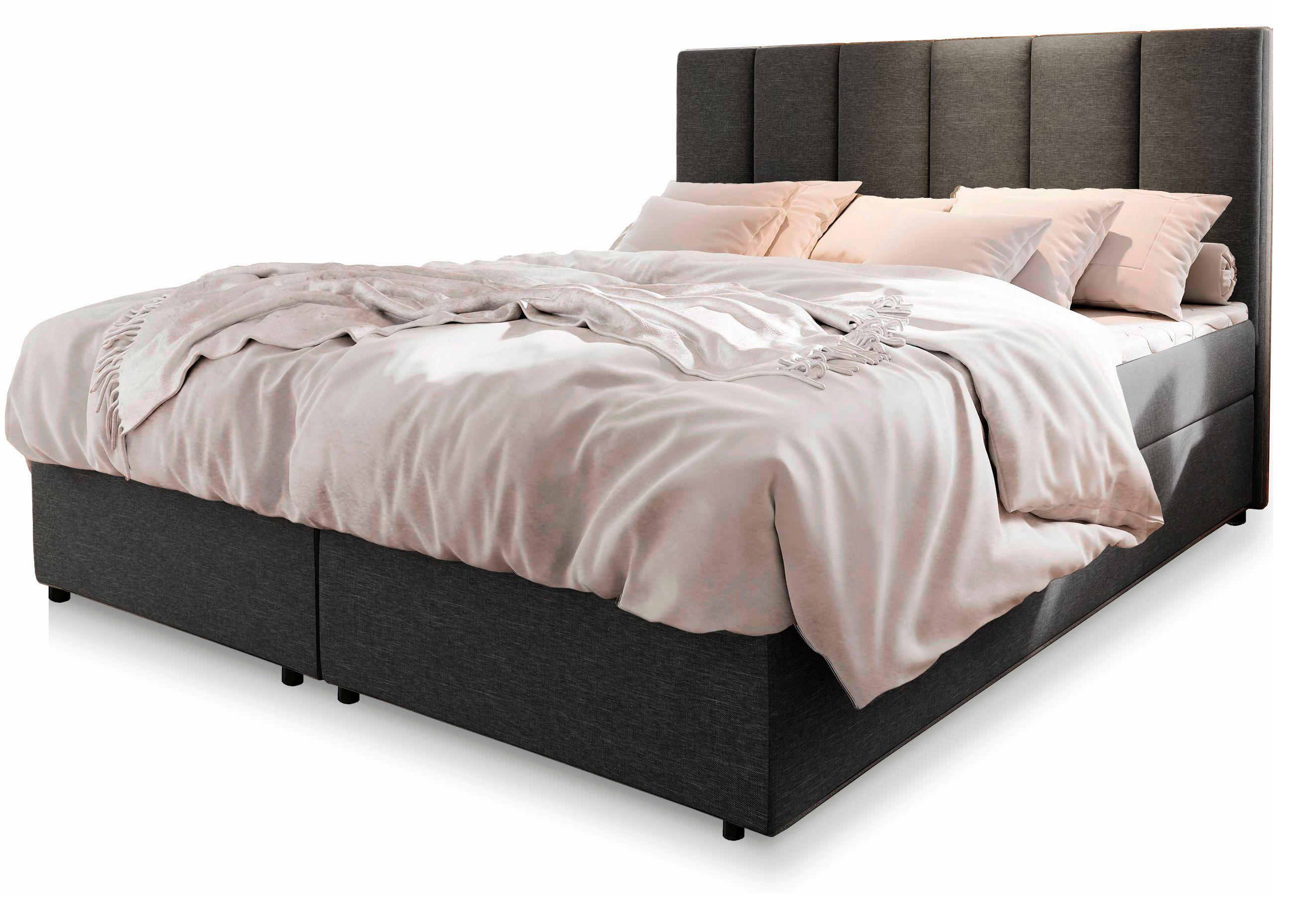 wohnli-moebel-suche-800000651364 Wohnli Möbelsuche - BOXBETT MERIL 160x200 cm mit Matratze und Topper - Dunkelgrau