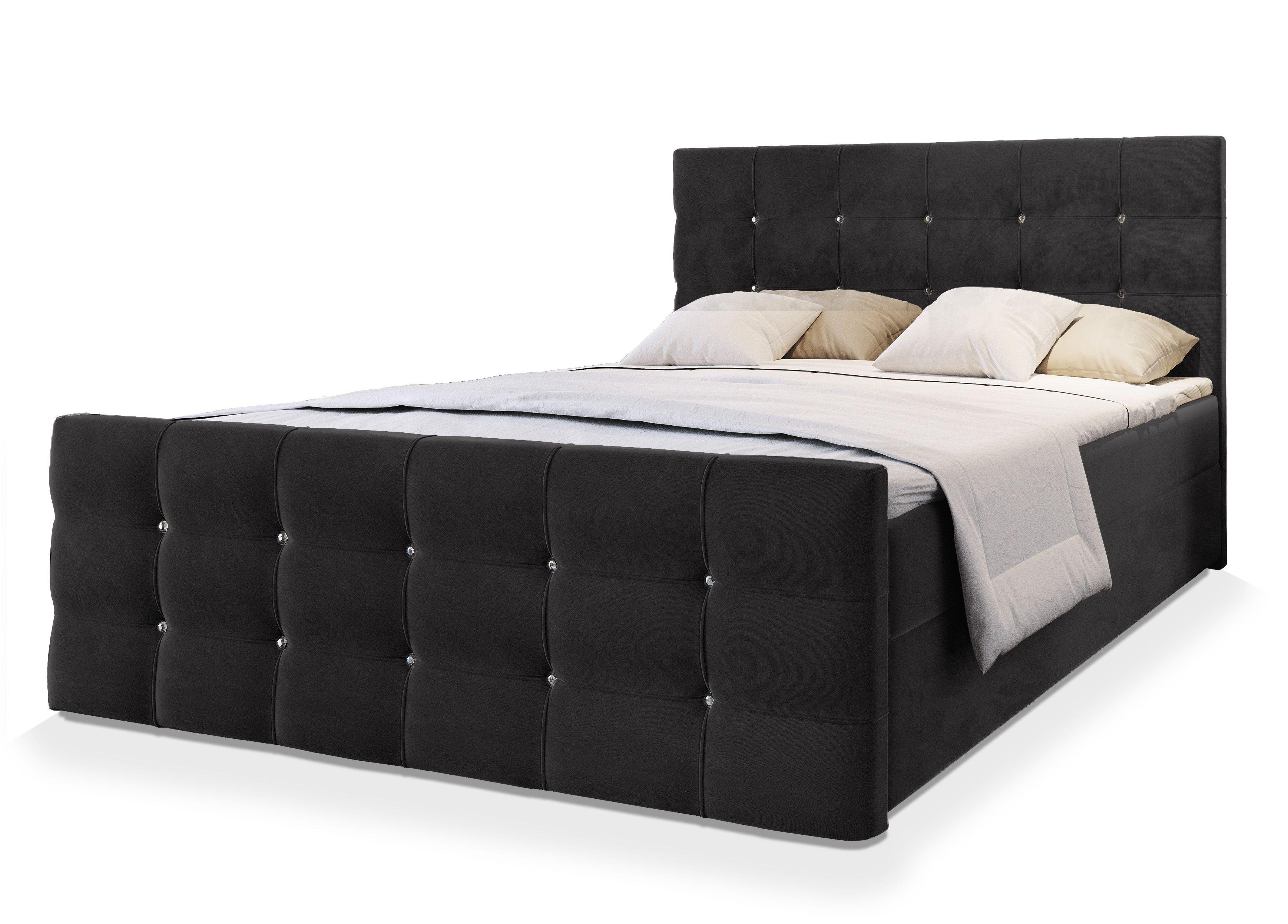 wohnli-moebel-suche-800000651390 Wohnli Möbelsuche - BOXBETT SLAT 160x200 cm mit Matratze und Topper - Schwarz