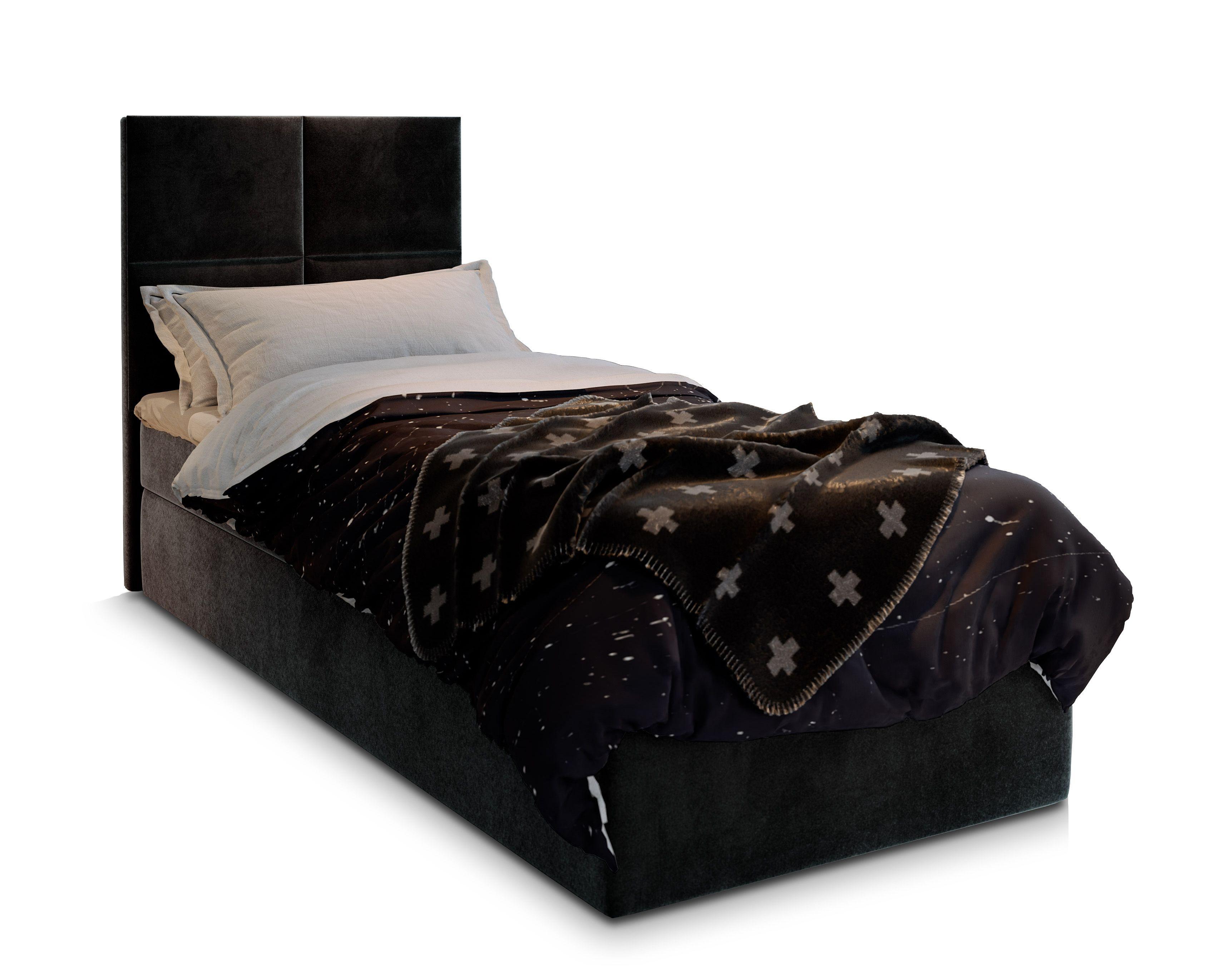 wohnli-moebel-suche-800000651473 Wohnli Möbelsuche - BOXBETT LENA 100 100x200 cm mit Matratze und Topper - Schwarz
