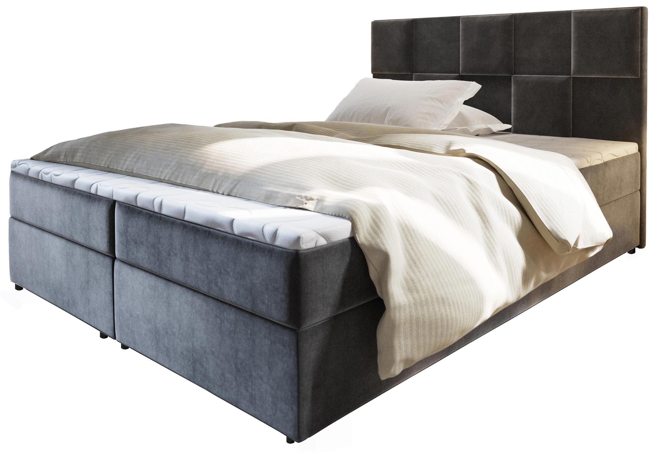 wohnli-moebel-suche-800000651501 Wohnli Möbelsuche - BOXBETT PRATA 160x200 cm mit Matratze und Topper - Grau