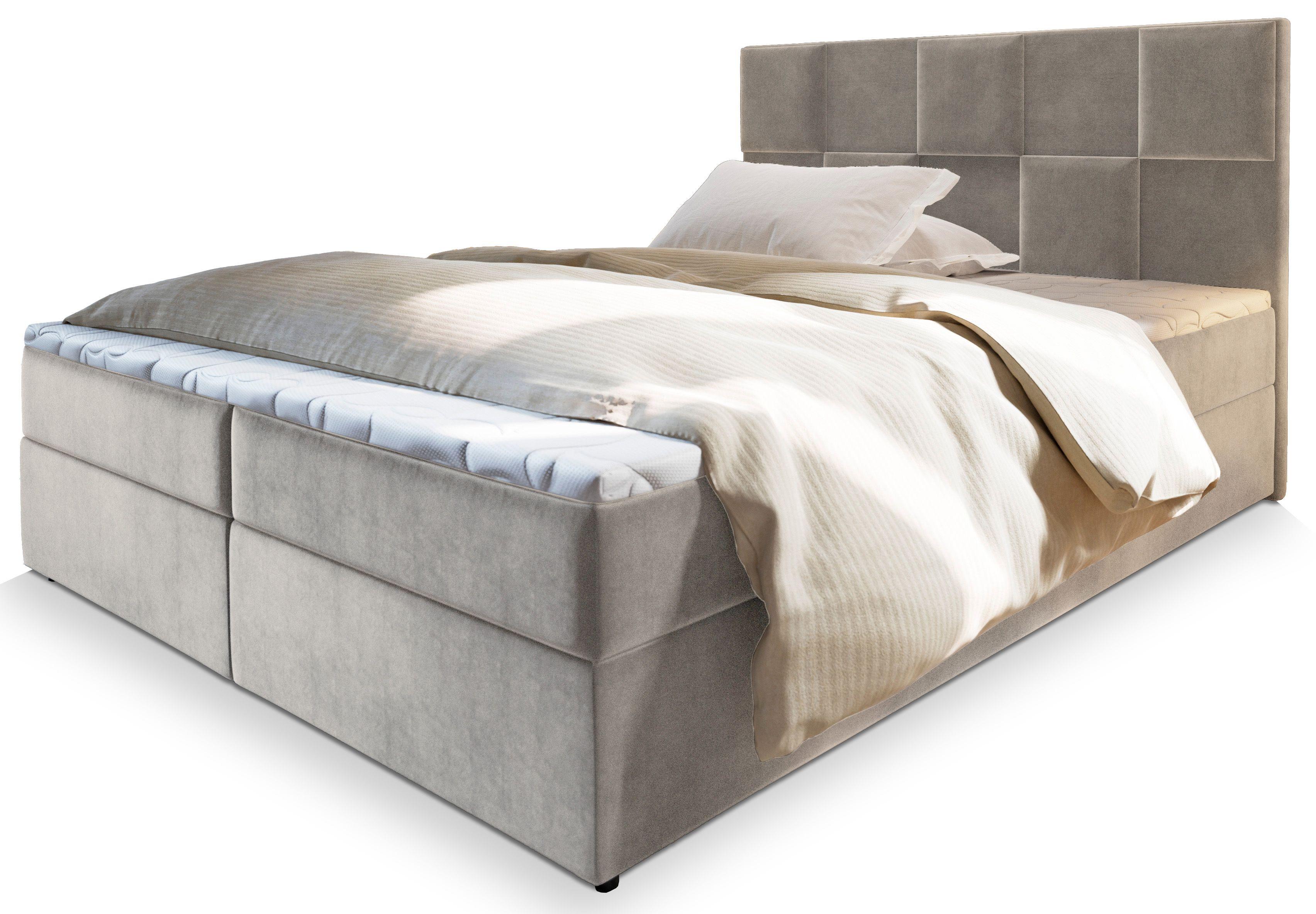 Wohnli Möbelsuche - BOXBETT PRATA 140x200 cm mit Matratze und Topper - Beige