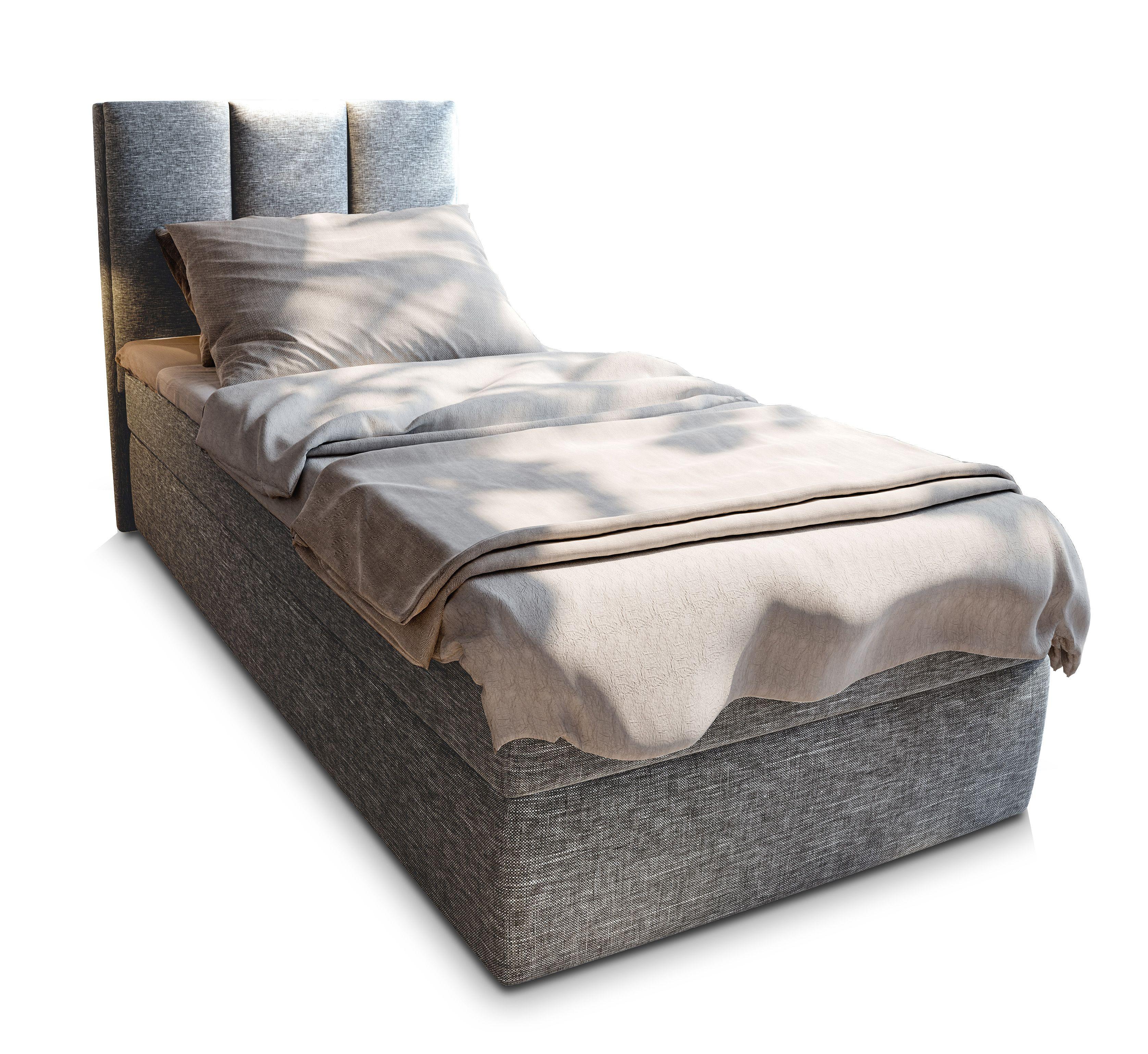 wohnli-moebel-suche-800000651545 Wohnli Möbelsuche - BOXBETT MERIL 100 100x200 cm mit Matratze und Topper - Hellgrau
