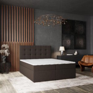 wohnli-moebel-suche-800000651586-1 BOXBETT PALMA 180x200 cm mit Matratze und Topper - Braun Holz MASSENO Möbel > Betten > Boxspringbetten Braun