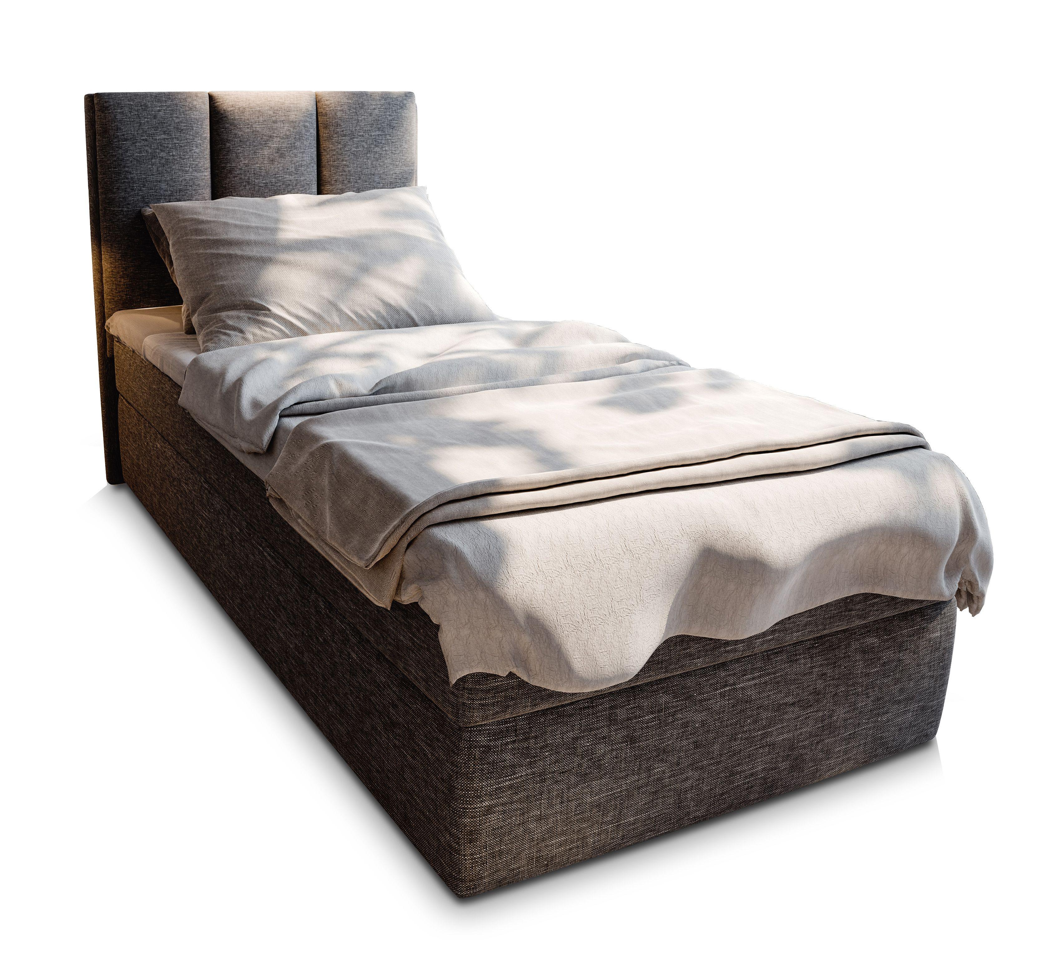 wohnli-moebel-suche-800000651604 Wohnli Möbelsuche - BOXBETT MERIL 100 100x200 cm mit Matratze und Topper - Grau