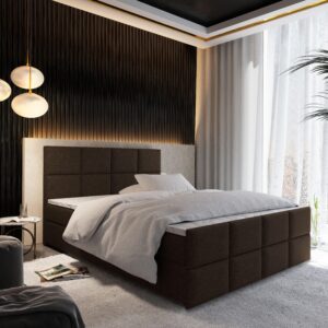 wohnli-moebel-suche-800000651606-1 BOXBETT ARIEL 180x200 cm mit Matratze und Topper - Braun Holz MASSENO Möbel > Betten > Boxspringbetten Braun