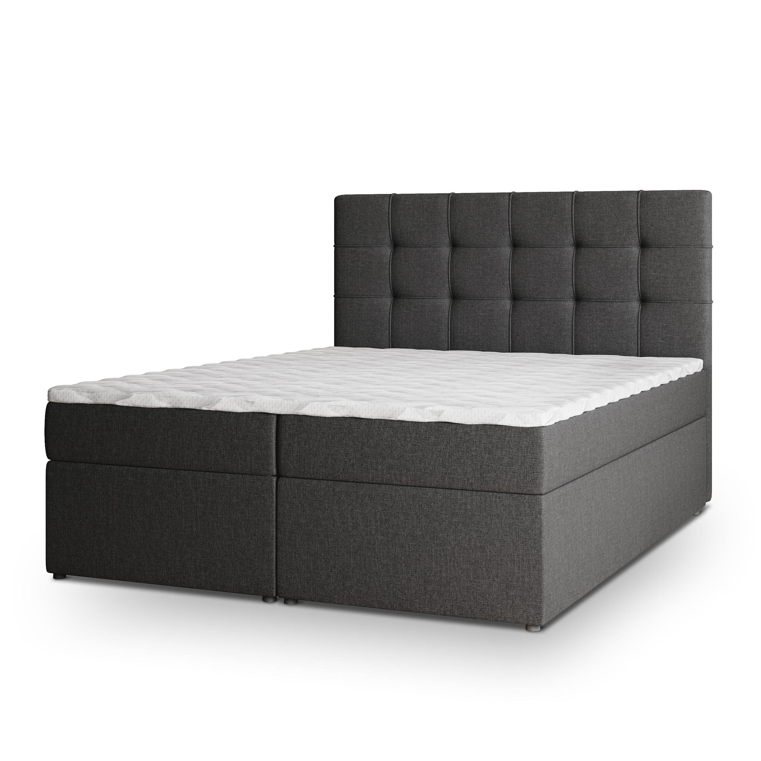 wohnli-moebel-suche-800000651614 Wohnli Möbelsuche - BOXBETT PALMA 160x200 cm mit Matratze und Topper - Grau
