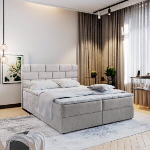 wohnli-moebel-suche-800000651622-1 BOXBETT KERLO 140x200 cm mit Matratze und Topper - Beige Holz MASSENO Möbel > Betten > Boxspringbetten Beige