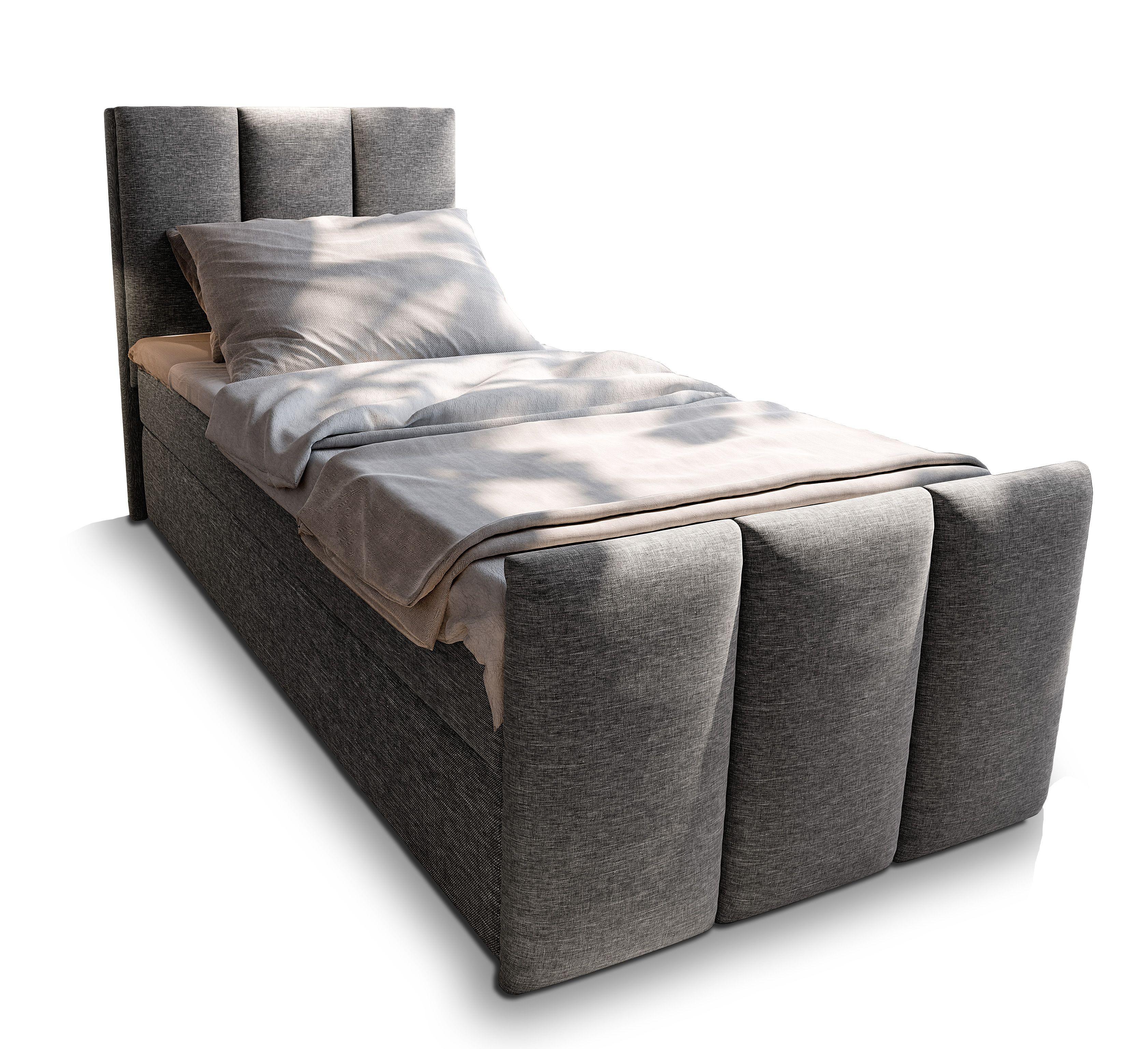 wohnli-moebel-suche-800000651623 Wohnli Möbelsuche - BOXBETT LAGO 90 90x200 cm mit Matratze und Topper - Grau