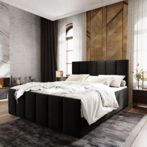 wohnli-moebel-suche-800000651630-1 BOXBETT LAGO 180x200 cm mit Matratze und Topper - Schwarz Holz MASSENO Möbel > Betten > Boxspringbetten Schwarz