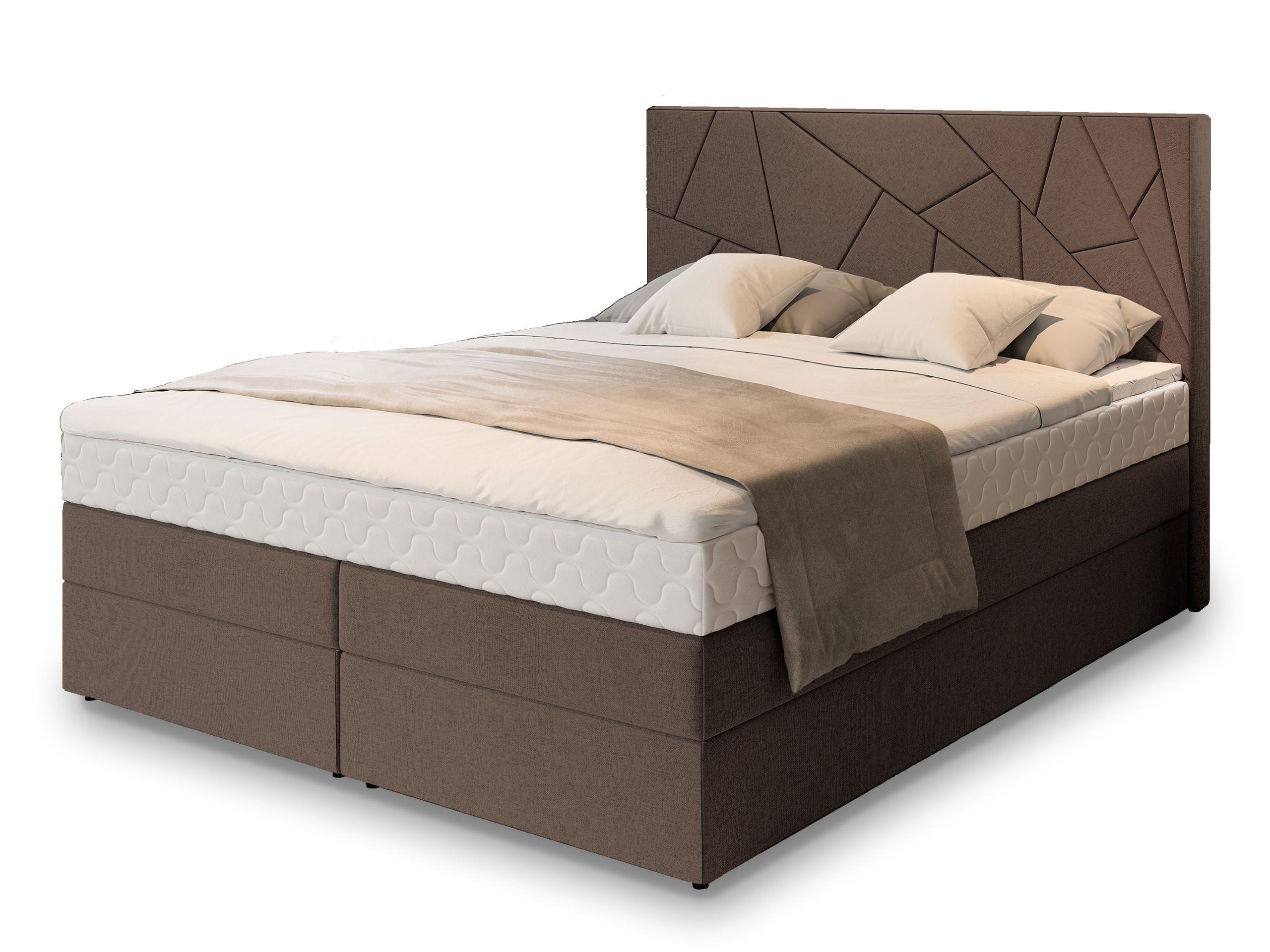 Wohnli Möbelsuche - BOXBETT TRANI 140x200 cm mit Matratze und Topper - Braun
