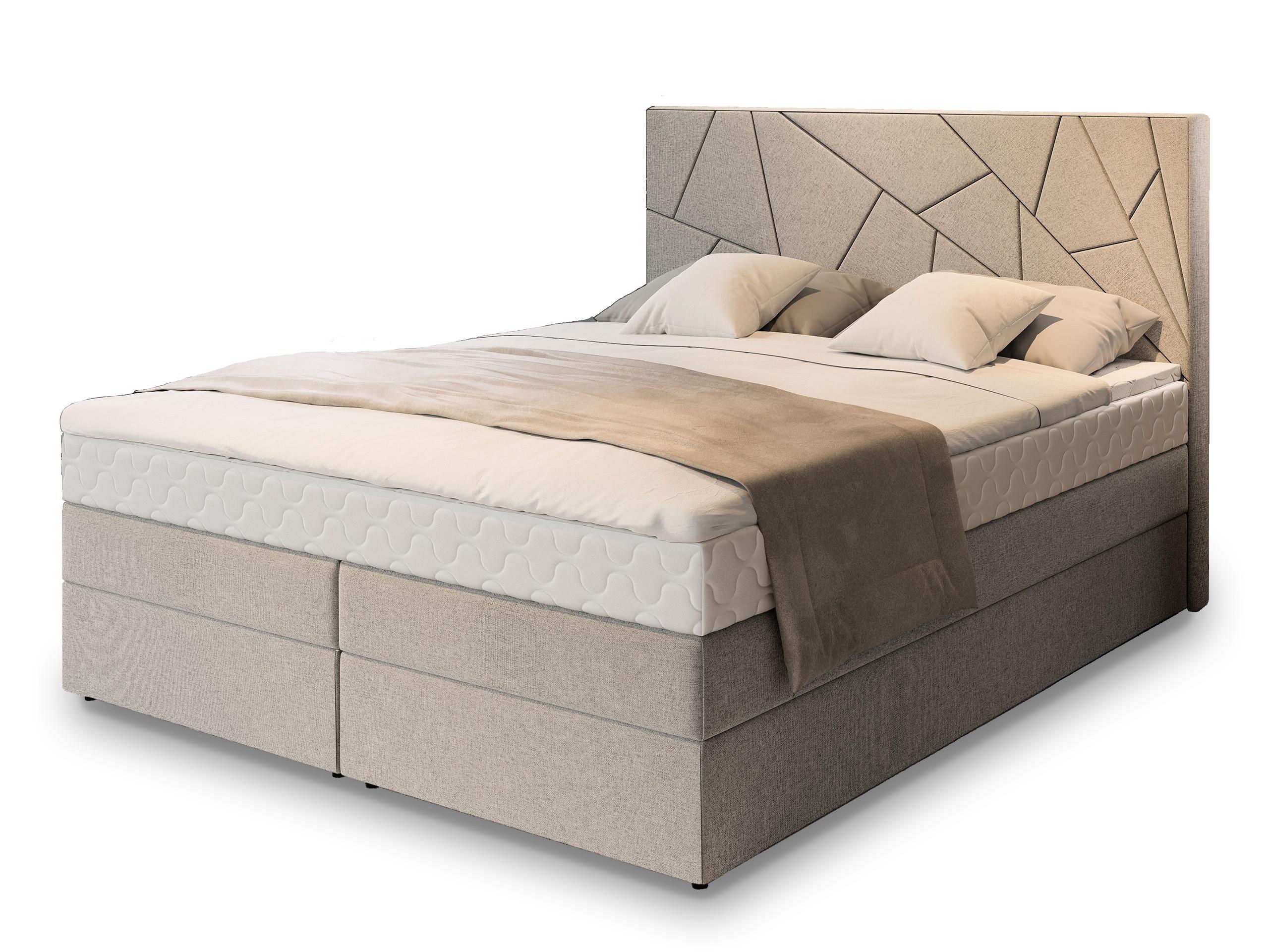 Wohnli Möbelsuche - BOXBETT TRANI 160x200 cm mit Matratze und Topper - Beige