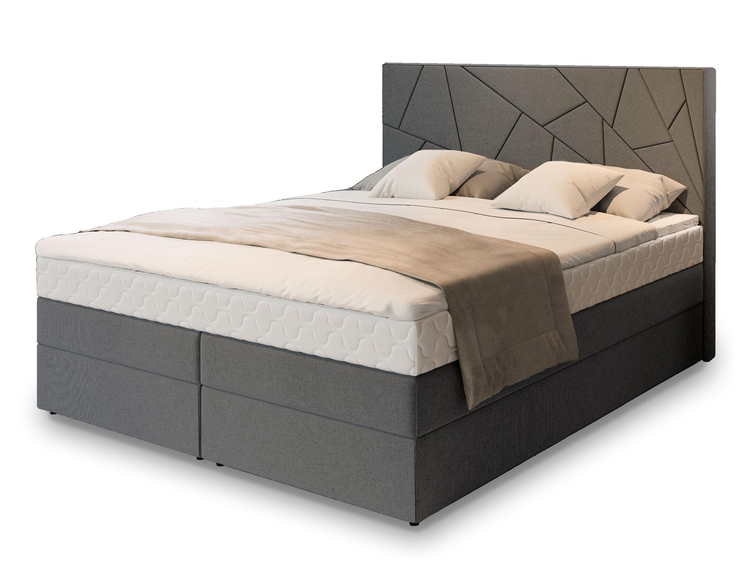 Wohnli Möbelsuche - BOXBETT TRANI 160x200 cm mit Matratze und Topper - Grau