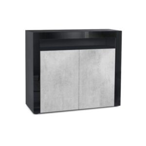 wohnli-moebel-suche-800000661144 Wohnli Möbelsuche - KOMMODE Valencia Beton Oxid Optik/ Schwarz Hochglanz