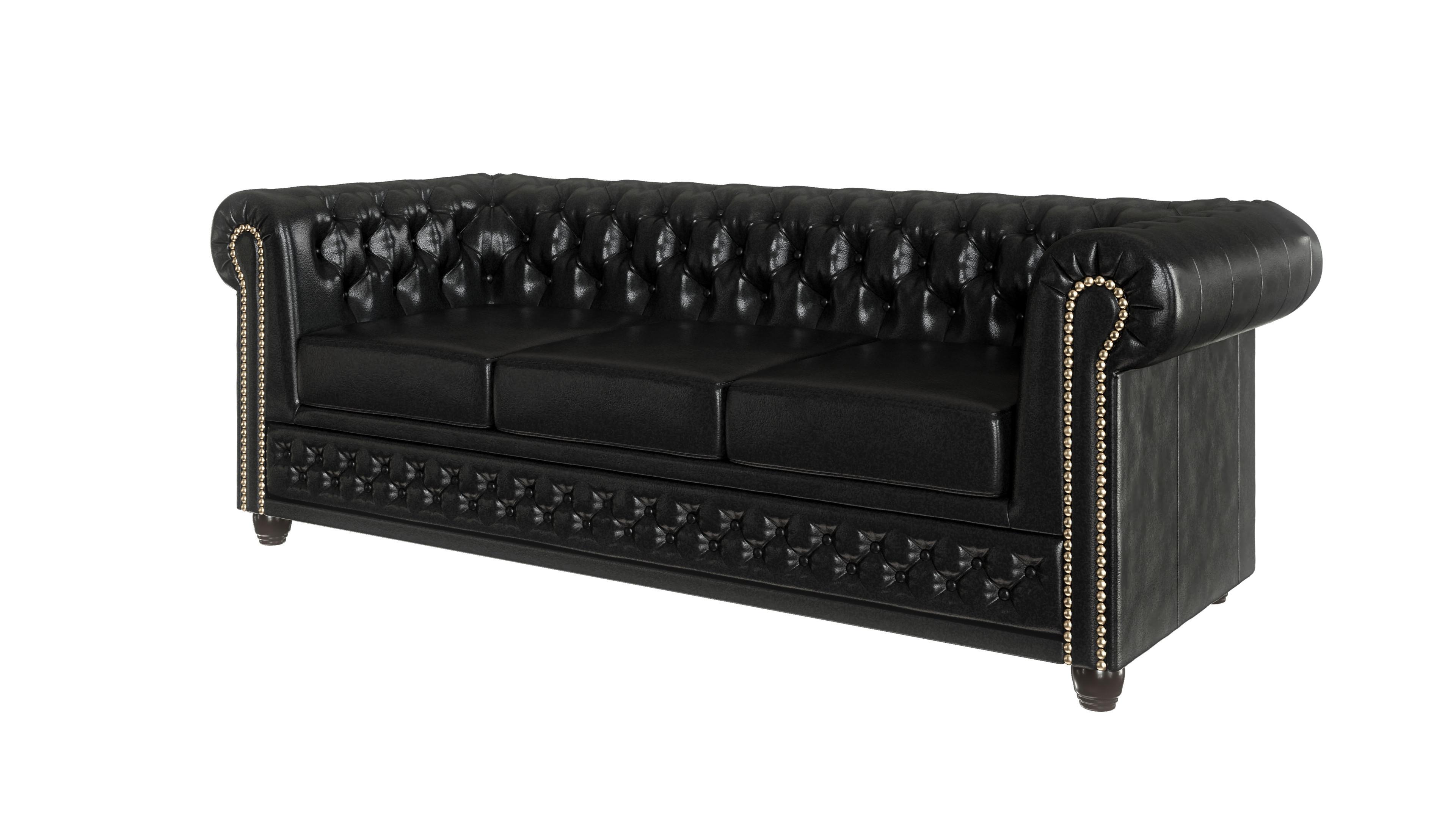 wohnli-moebel-suche-800000662446 Wohnli Möbelsuche - CHESTERFIELD-SOFA 3-sitzer Morin Schwarz vegan Leder