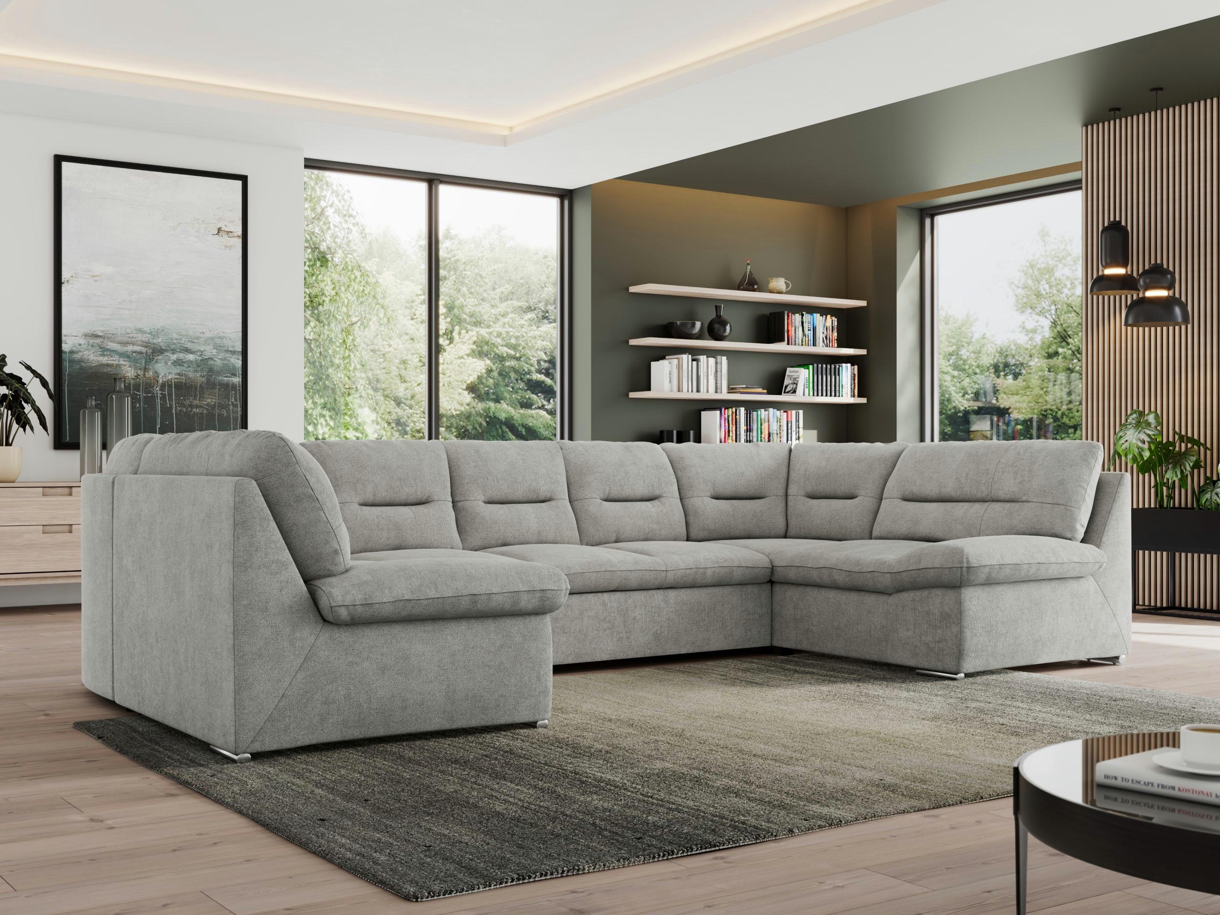 wohnli-moebel-suche-800000663477-1 WOHNLANDSCHAFT MORBIDO U Hellgrau Struktur Textil MKS Möbel > Sofas & Couches > Wohnlandschaften > Wohnlandschaften U-Form Grau