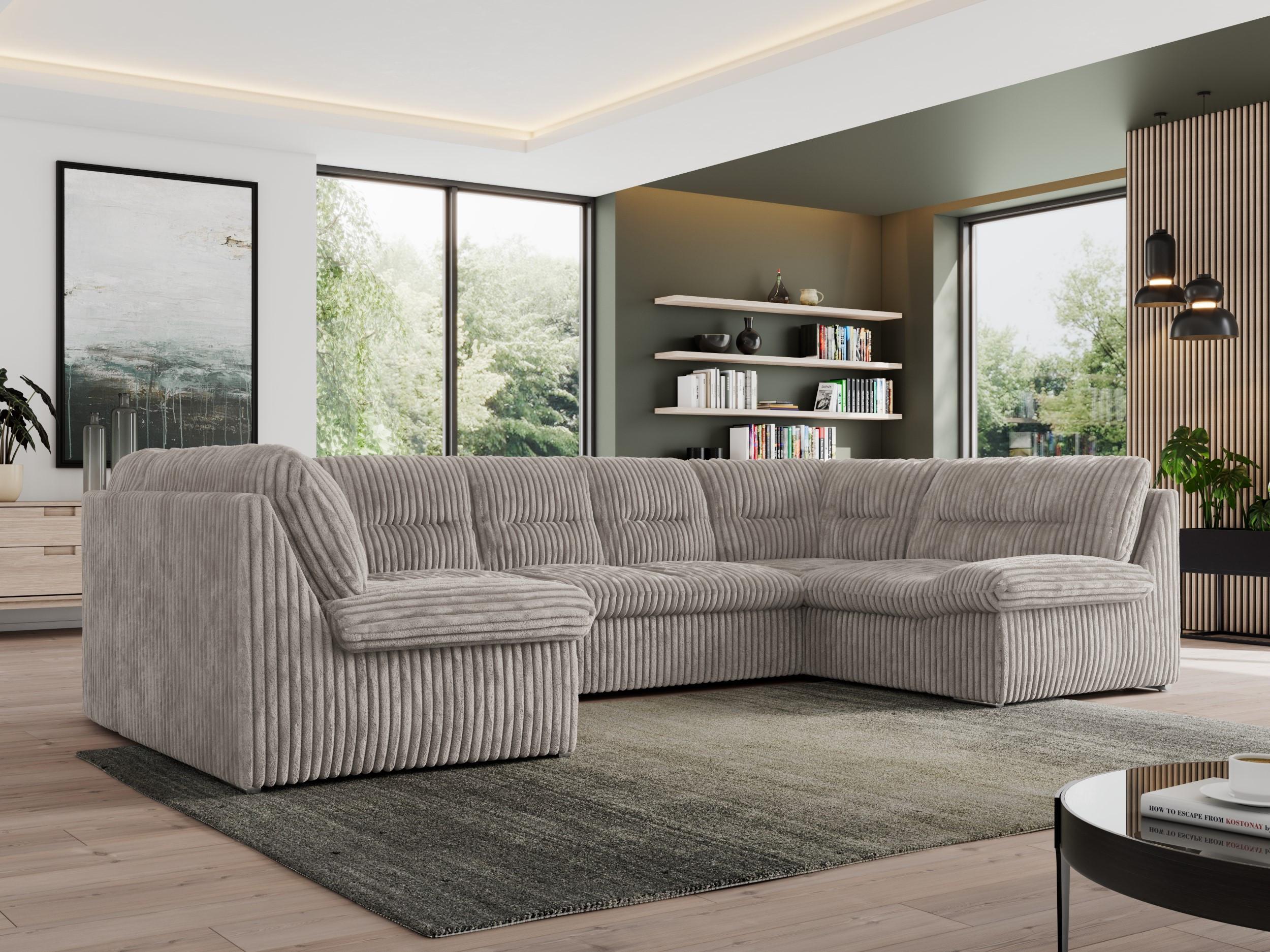 wohnli-moebel-suche-800000663485-1 WOHNLANDSCHAFT MORBIDO U Hellgrau Cord Textil MKS Möbel > Sofas & Couches > Wohnlandschaften > Wohnlandschaften U-Form Grau