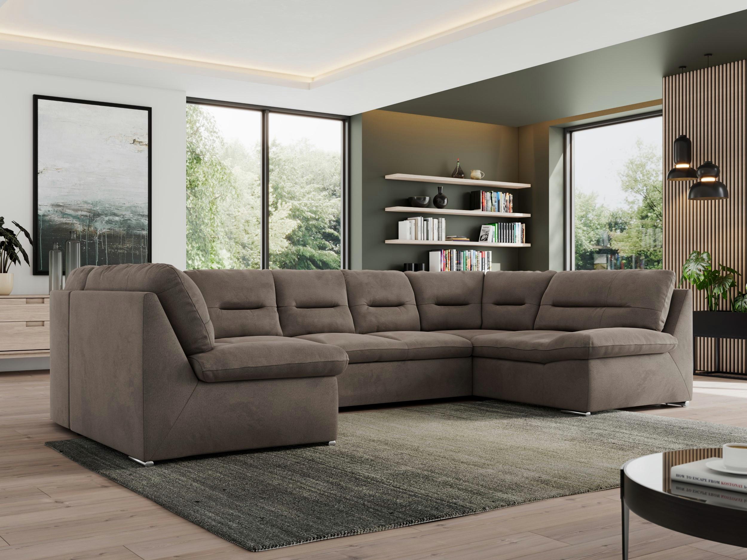 wohnli-moebel-suche-800000663487-1 WOHNLANDSCHAFT MORBIDO U Braun Velvet Textil MKS Möbel > Sofas & Couches > Wohnlandschaften > Wohnlandschaften U-Form Braun