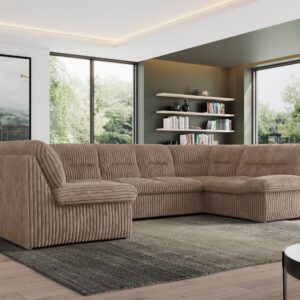 WOHNLANDSCHAFT MORBIDO U Braun Cord Textil MKS Möbel > Sofas & Couches > Wohnlandschaften > Wohnlandschaften U-Form Braun