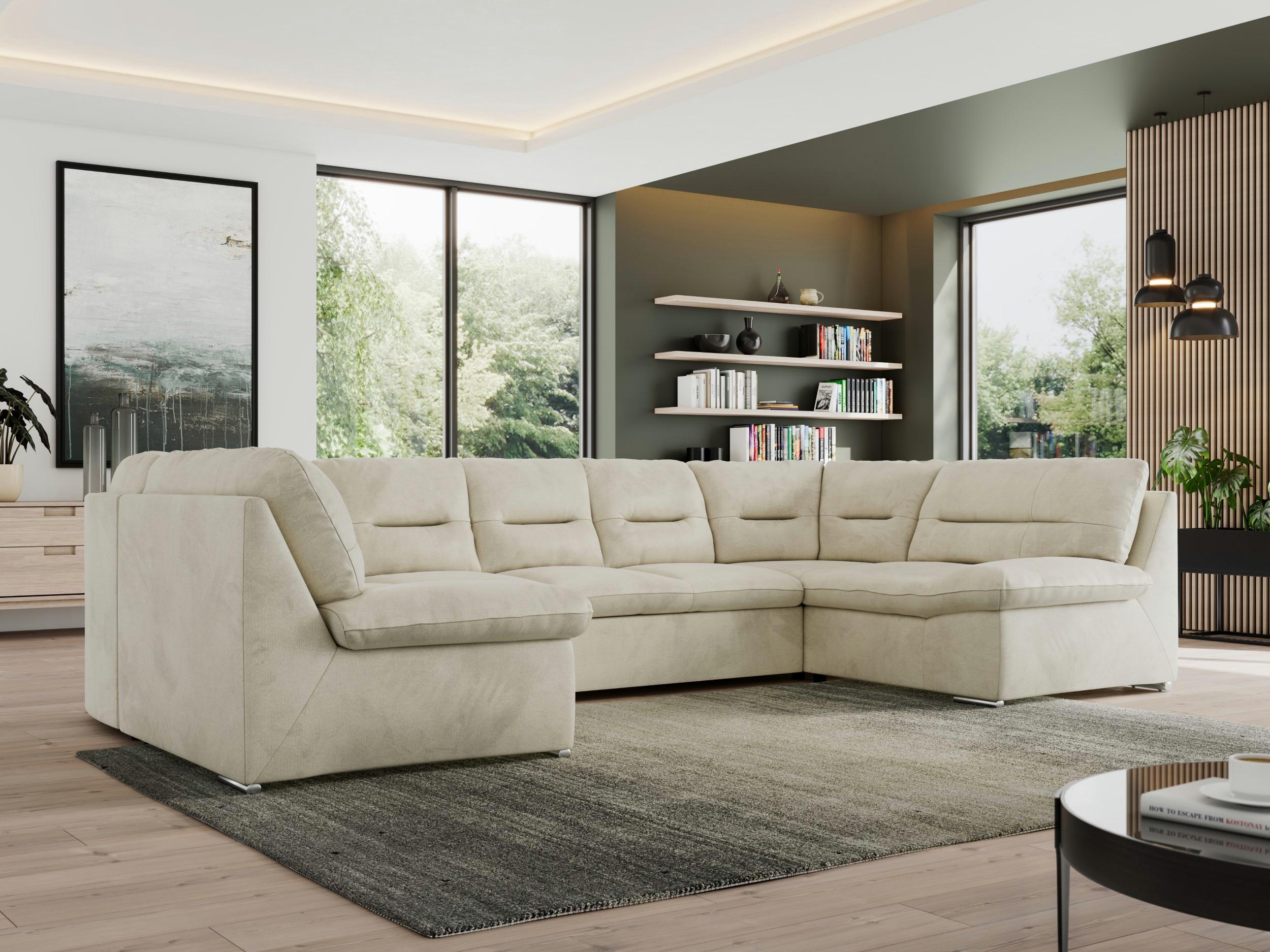 wohnli-moebel-suche-800000663492-1 WOHNLANDSCHAFT MORBIDO U Beige Velvet Textil MKS Möbel > Sofas & Couches > Wohnlandschaften > Wohnlandschaften U-Form Beige