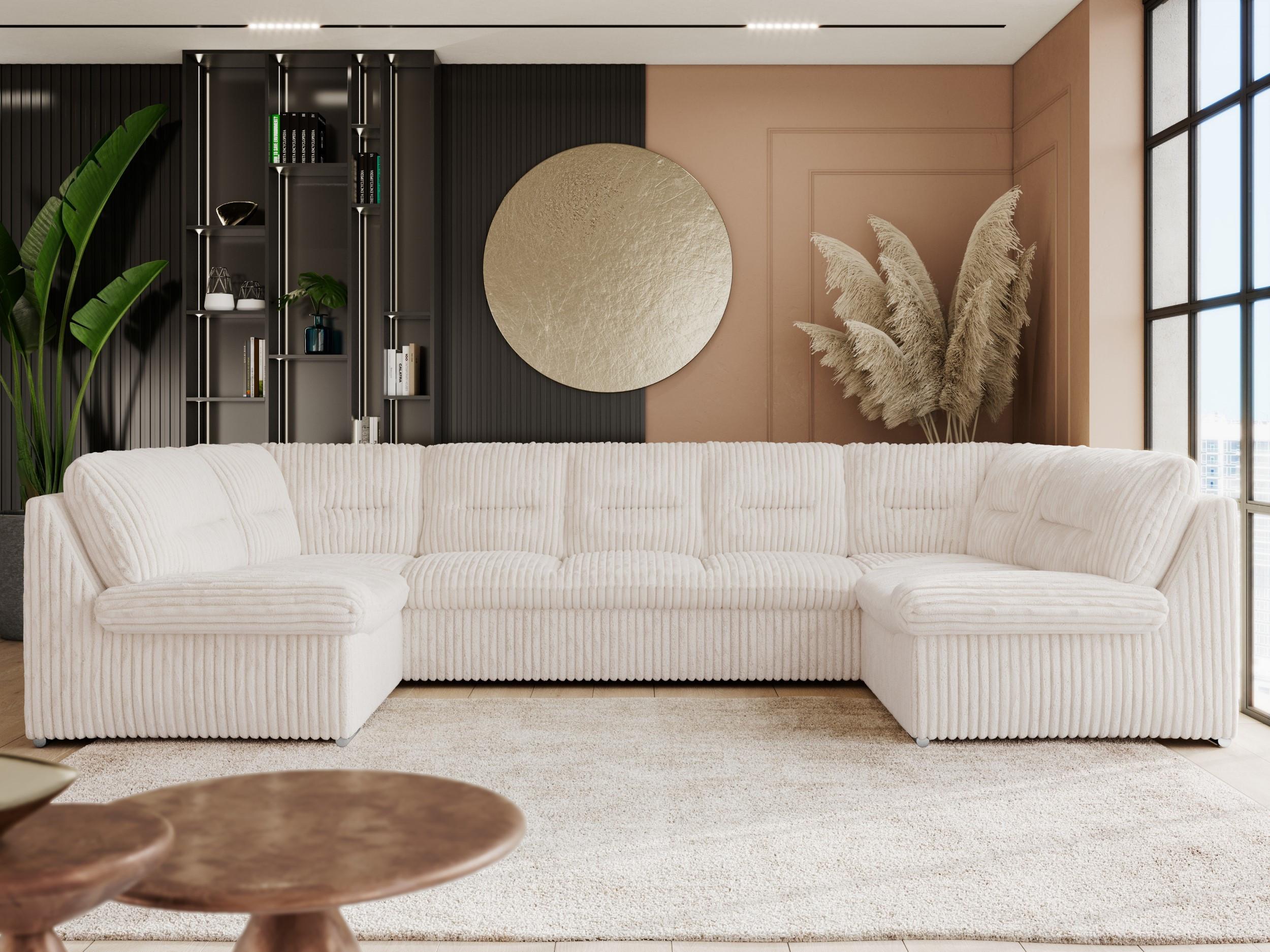 WOHNLANDSCHAFT COMODO U Beige Cord Textil MKS Möbel > Sofas & Couches > Wohnlandschaften > Wohnlandschaften U-Form Beige