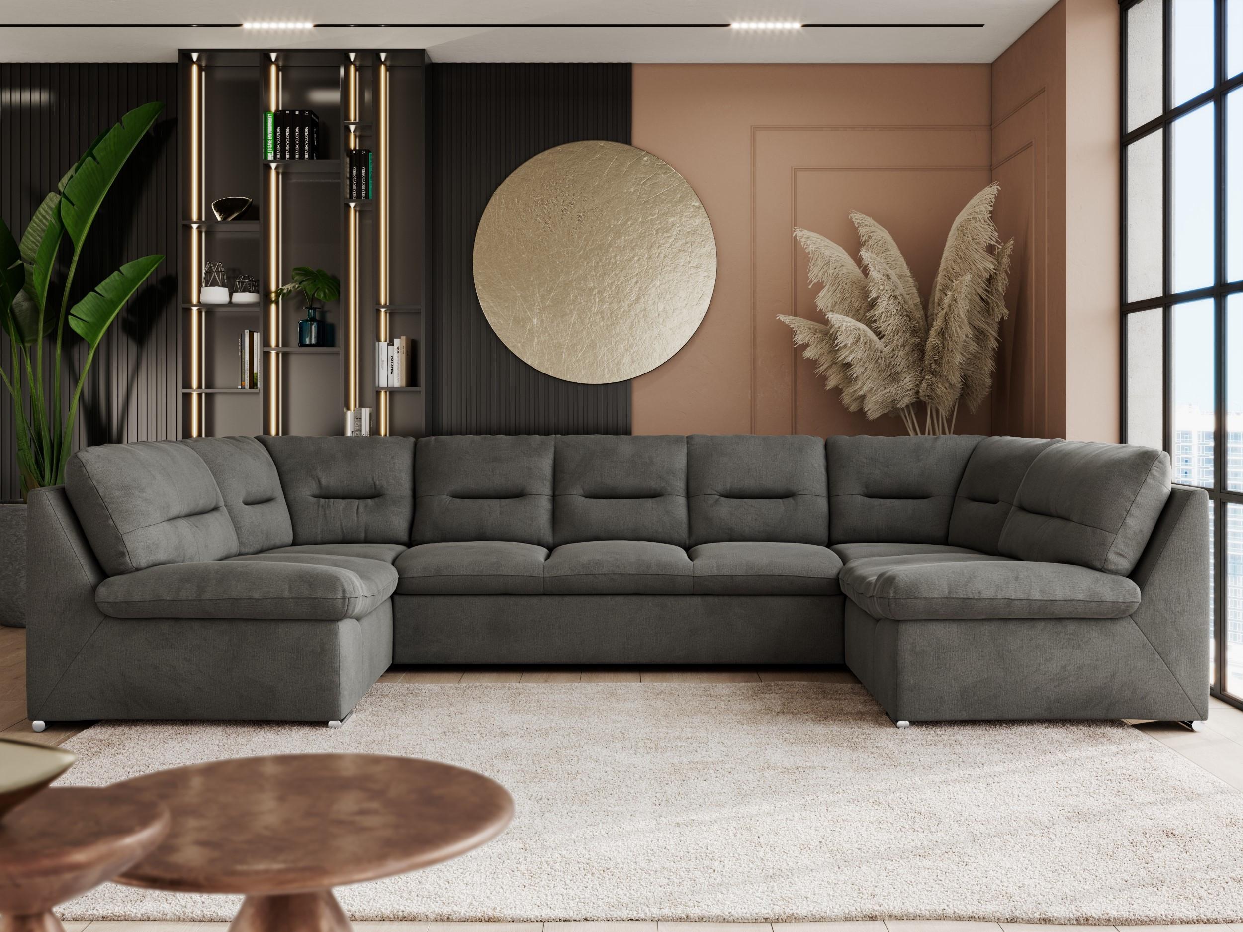 wohnli-moebel-suche-800000664101-1 WOHNLANDSCHAFT COMODO U Dunkelgrau Velvet Textil MKS Möbel > Sofas & Couches > Wohnlandschaften > Wohnlandschaften U-Form Grau