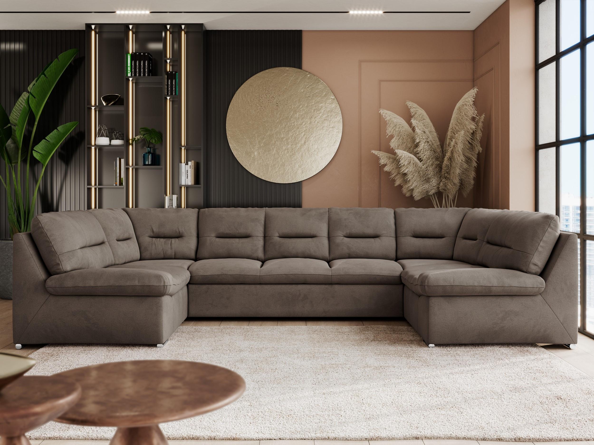 wohnli-moebel-suche-800000664103-1 WOHNLANDSCHAFT COMODO U Braun Velvet Textil MKS Möbel > Sofas & Couches > Wohnlandschaften > Wohnlandschaften U-Form Braun