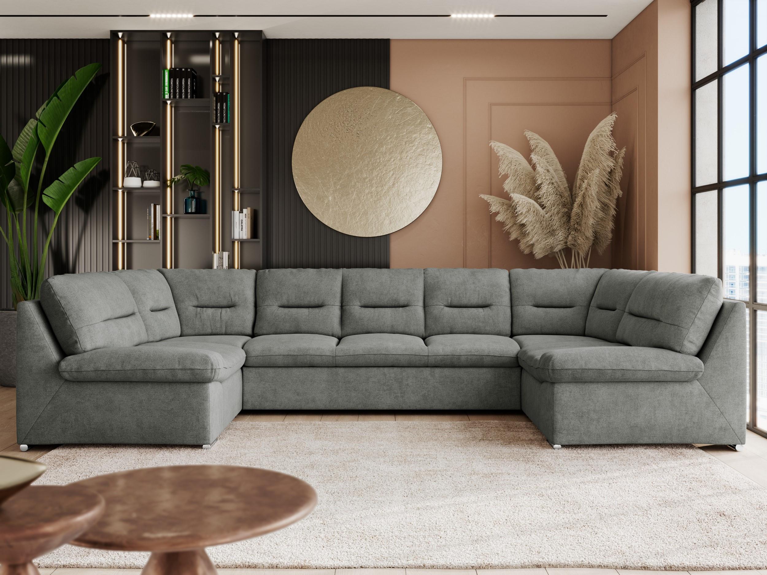 WOHNLANDSCHAFT COMODO U Grau Struktur Textil MKS Möbel > Sofas & Couches > Wohnlandschaften > Wohnlandschaften U-Form Grau